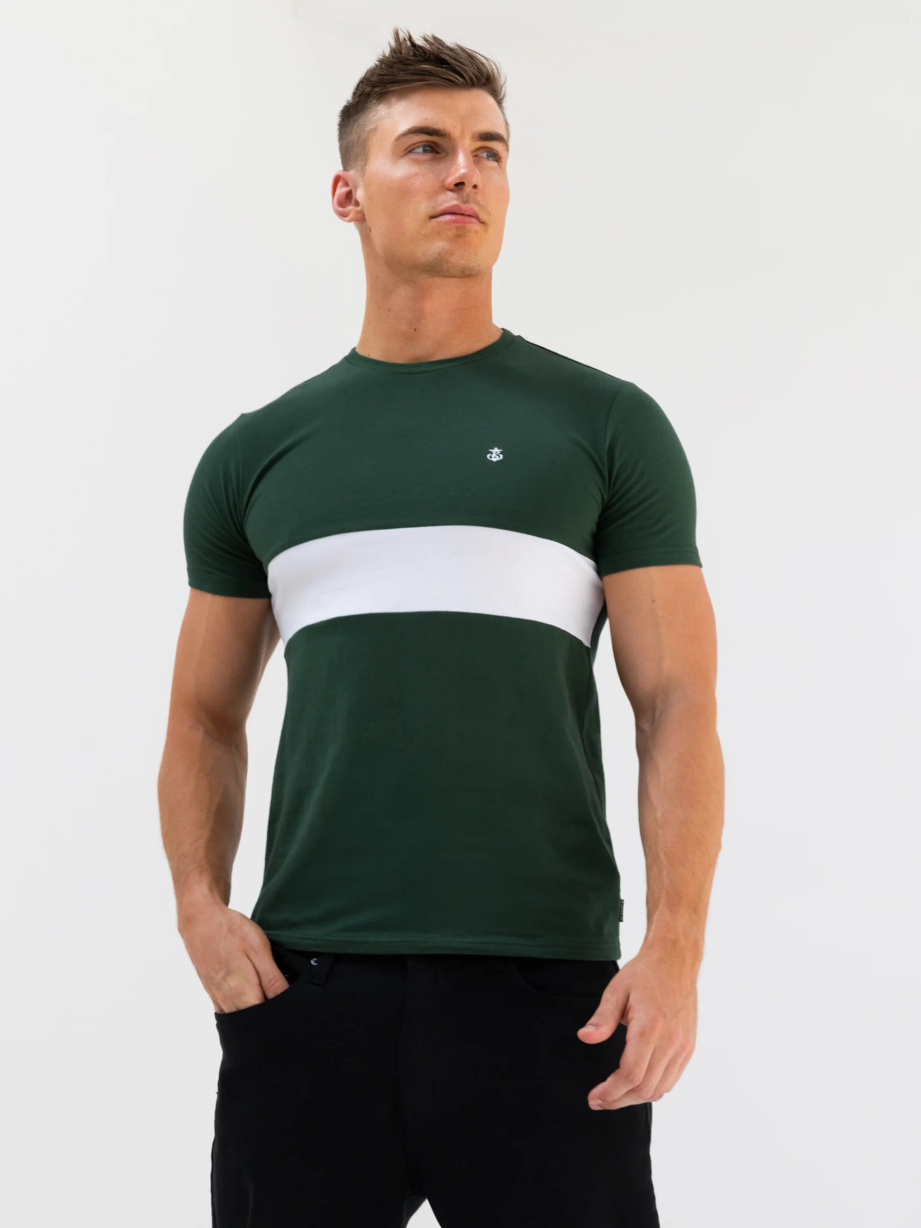 Rhode T-Shirt - Green & White - Prinboxs