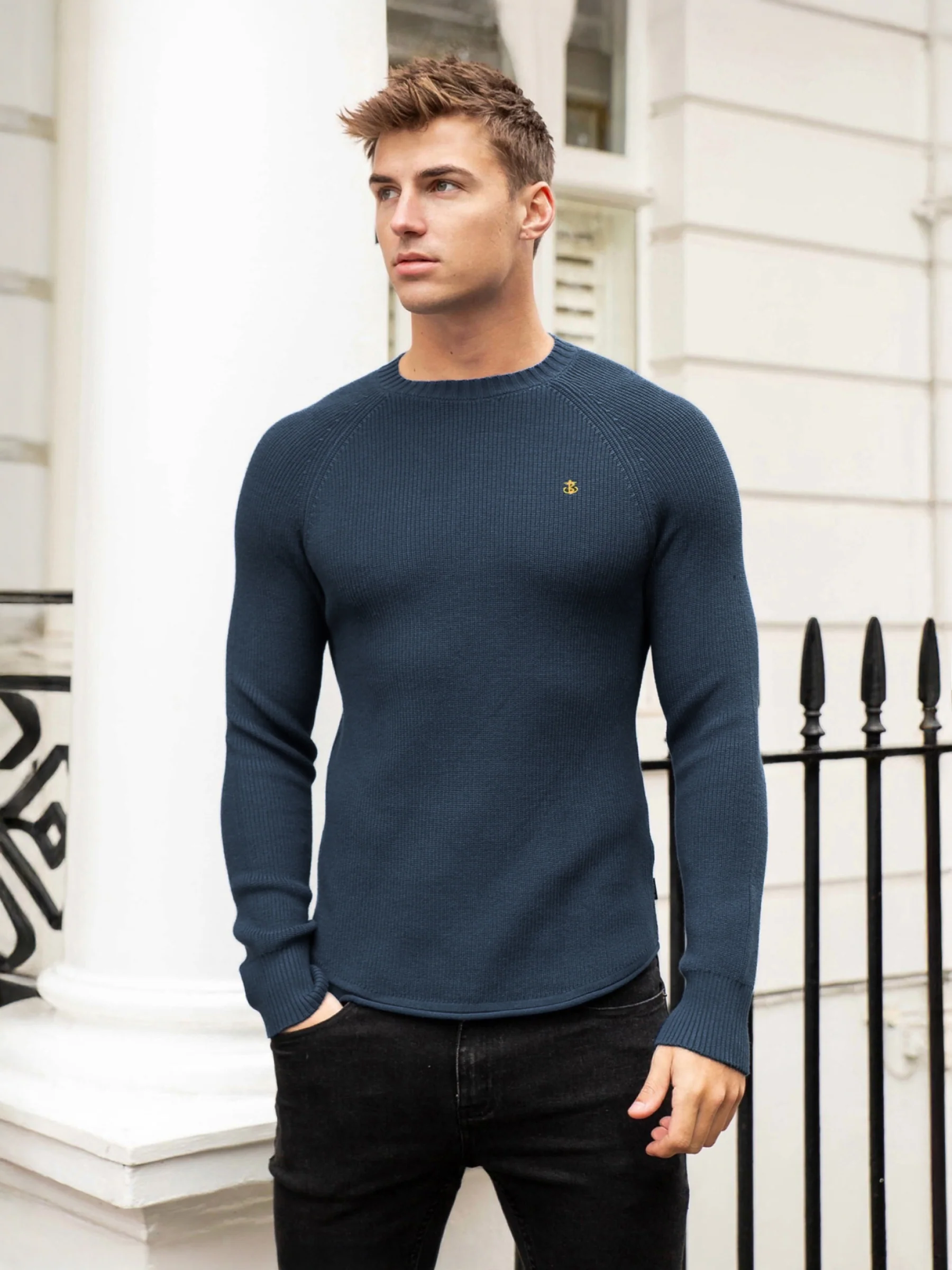 Olton Knit Jumper - Royal Blue - Prinboxs
