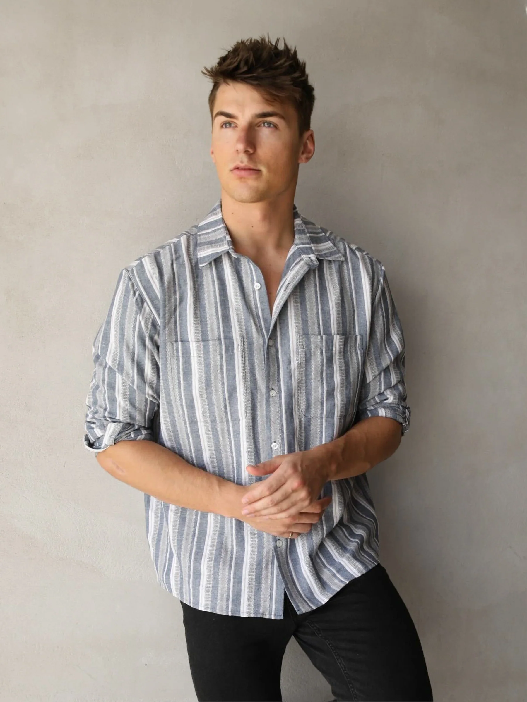 Rialto Stripe Shirt - Blue - Prinboxs
