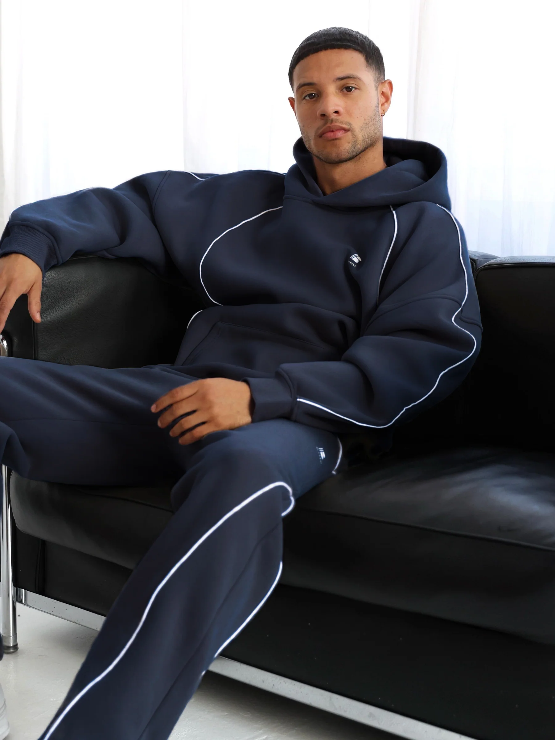 Seam Relaxed Sweatpants - True Navy - Prinboxs