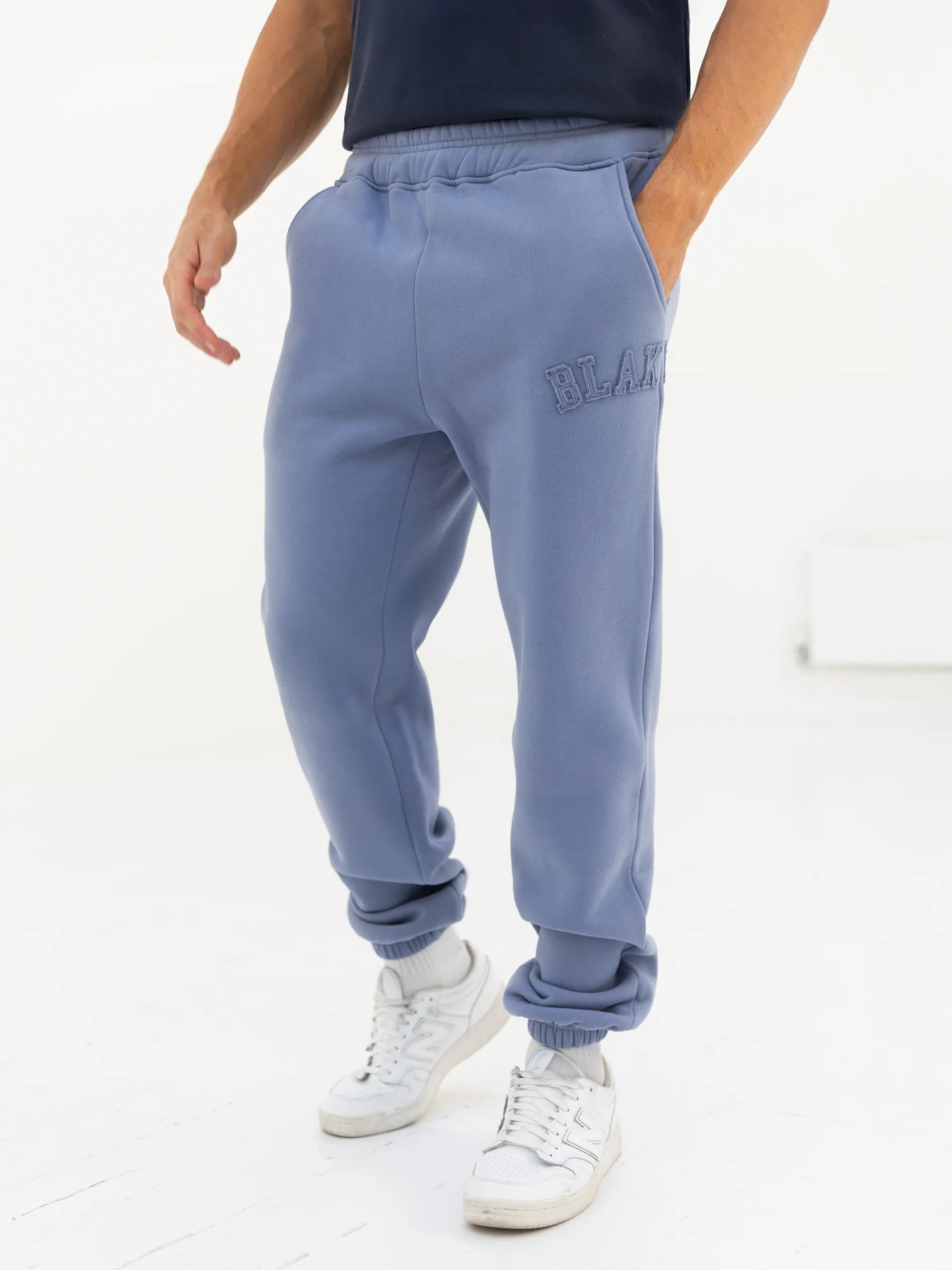 Tonal Varsity Relaxed Sweatpants - Granite Blue - Prinboxs