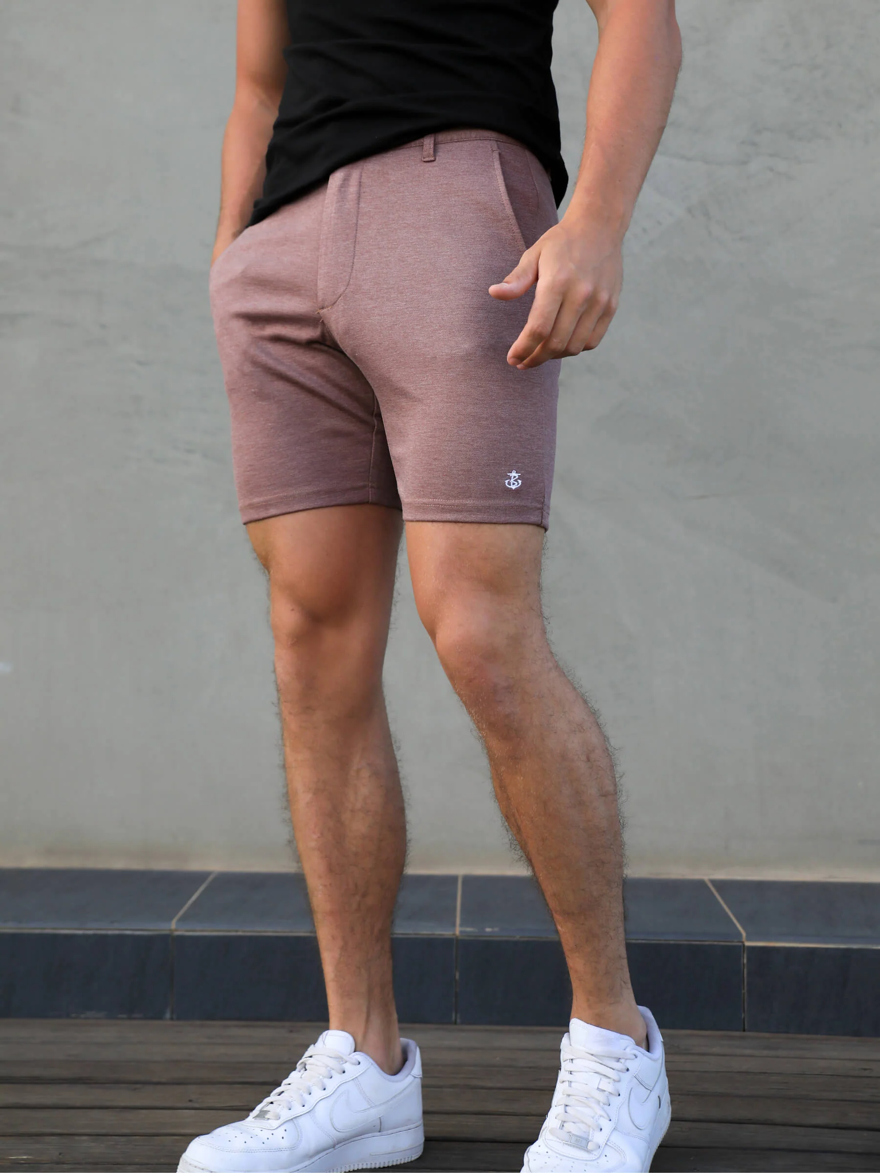Sorrento Stretch Fit Shorts - Burgundy - Prinboxs