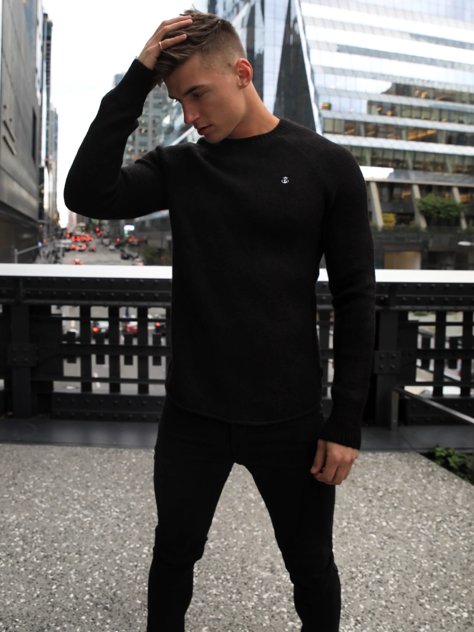Yardley Knit Jumper - Black - Prinboxs