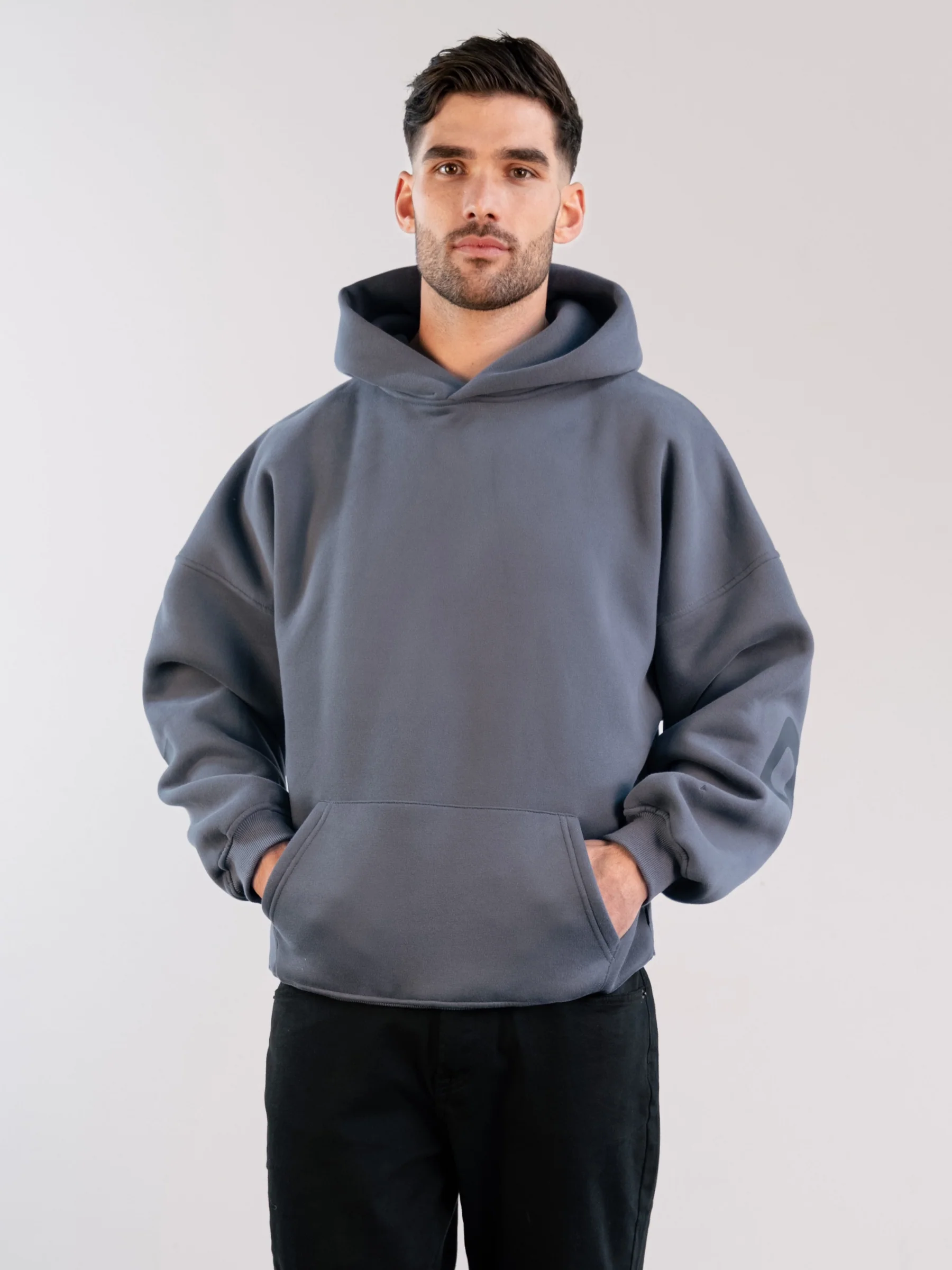 Tonal Idris Oversized Hoodie - Blue - Prinboxs