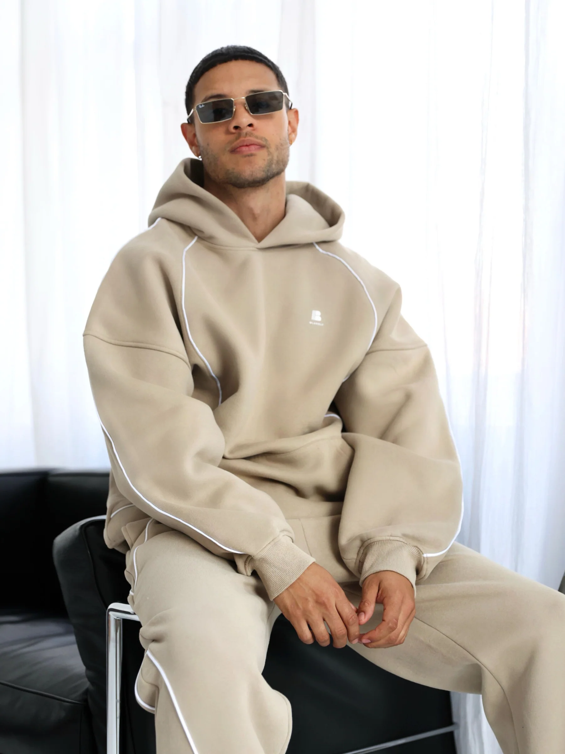 Seam Relaxed Sweatpants - Washed Khaki - Prinboxs