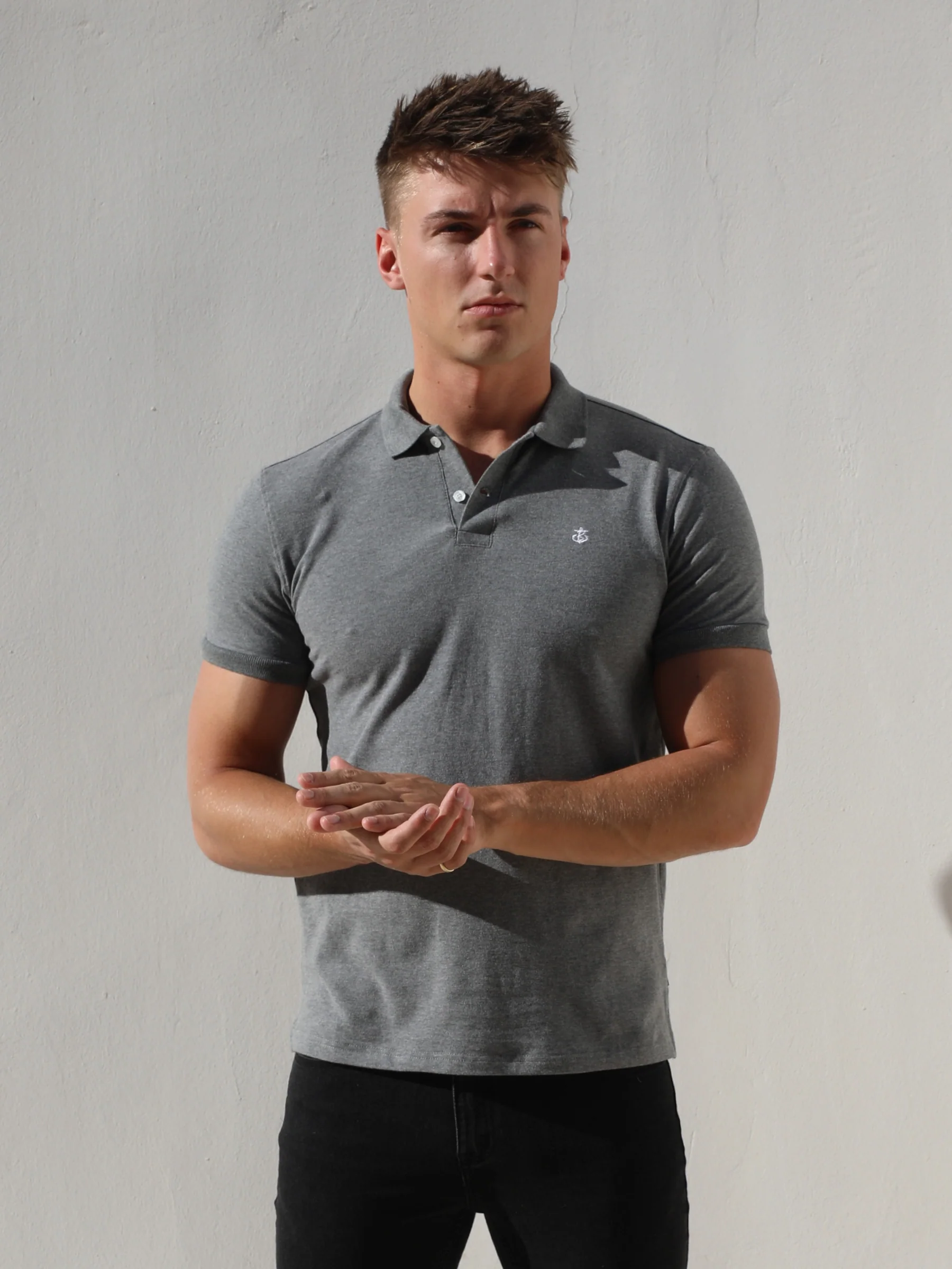 Burton Marl Polo Shirt - Grey - Prinboxs