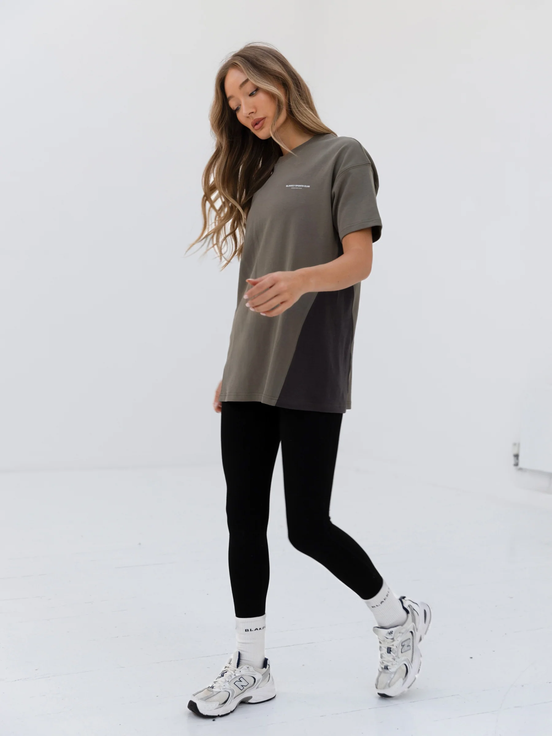 Panel Oversized T-Shirt - Safari Green - Prinboxs