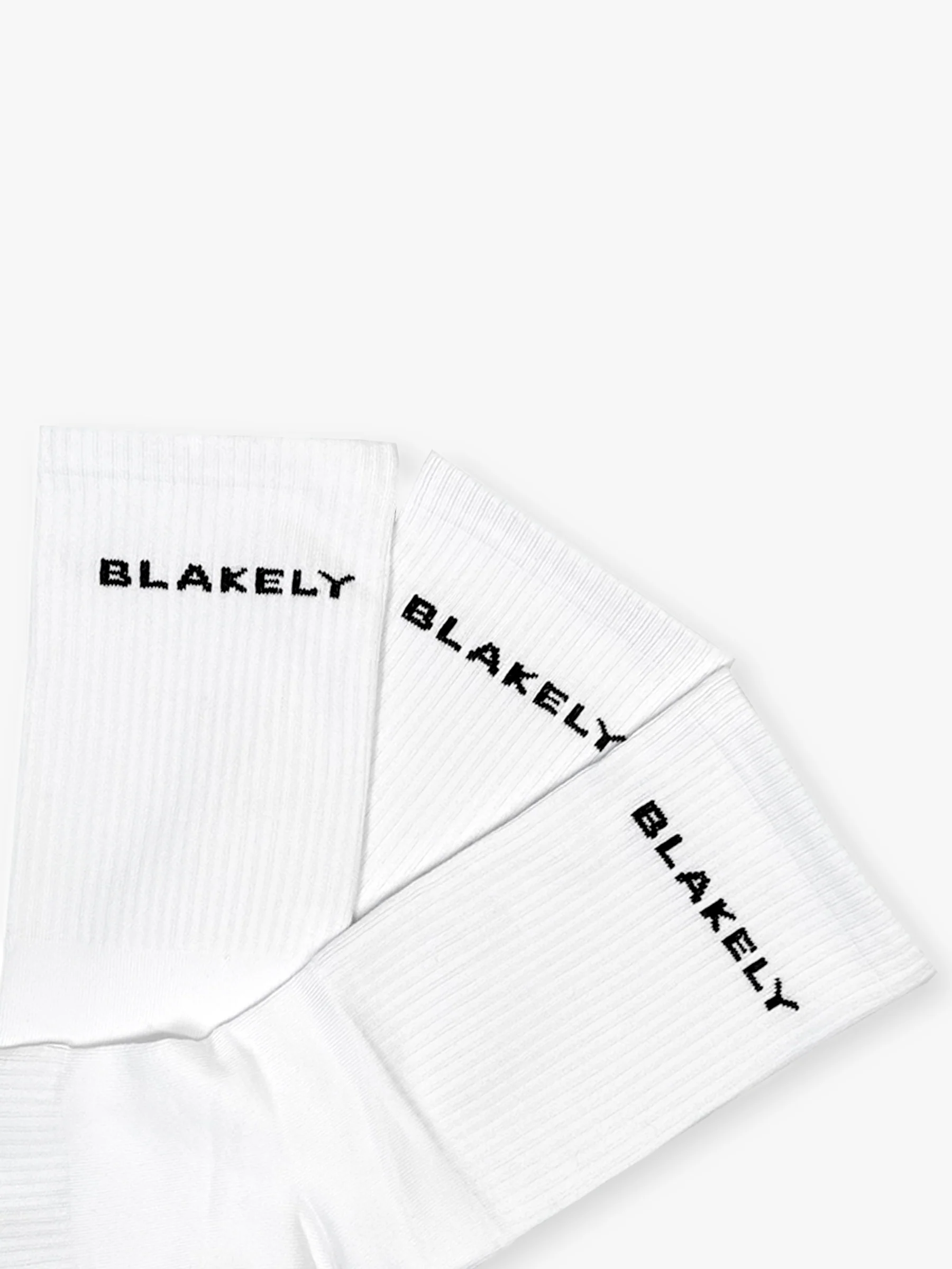 Blakely Socks 3 Pack - White - Prinboxs