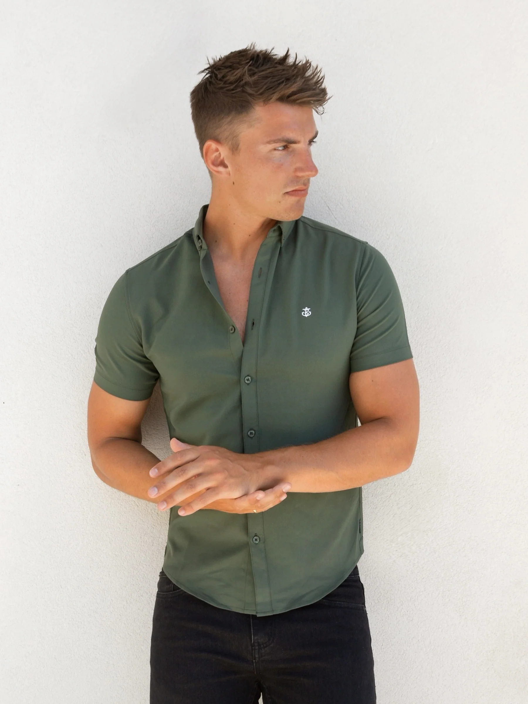 Ronan Short Sleeve Shirt - Green - Prinboxs