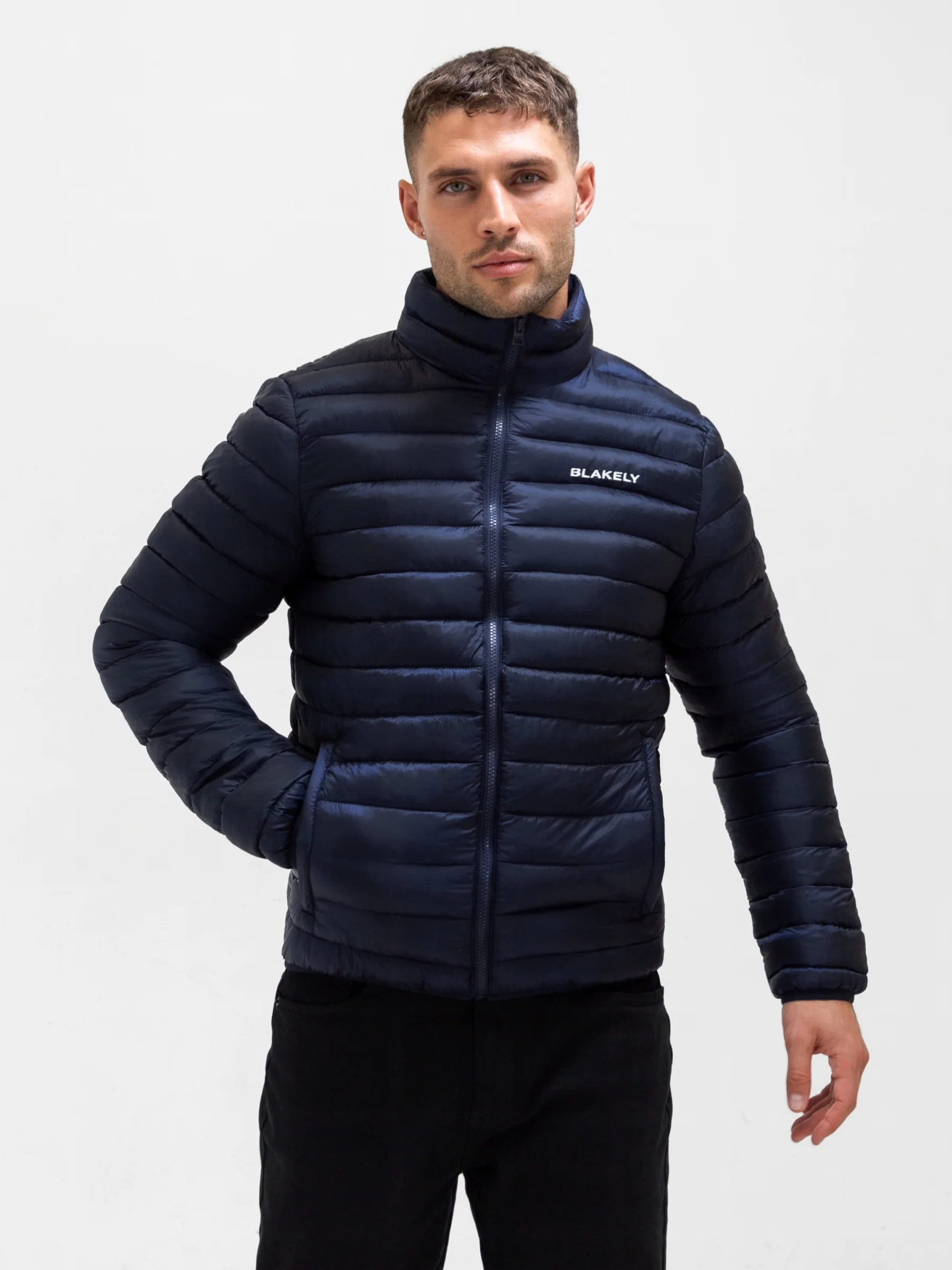 Lucas Lightweight Puffer Jacket - Navy - Prinboxs