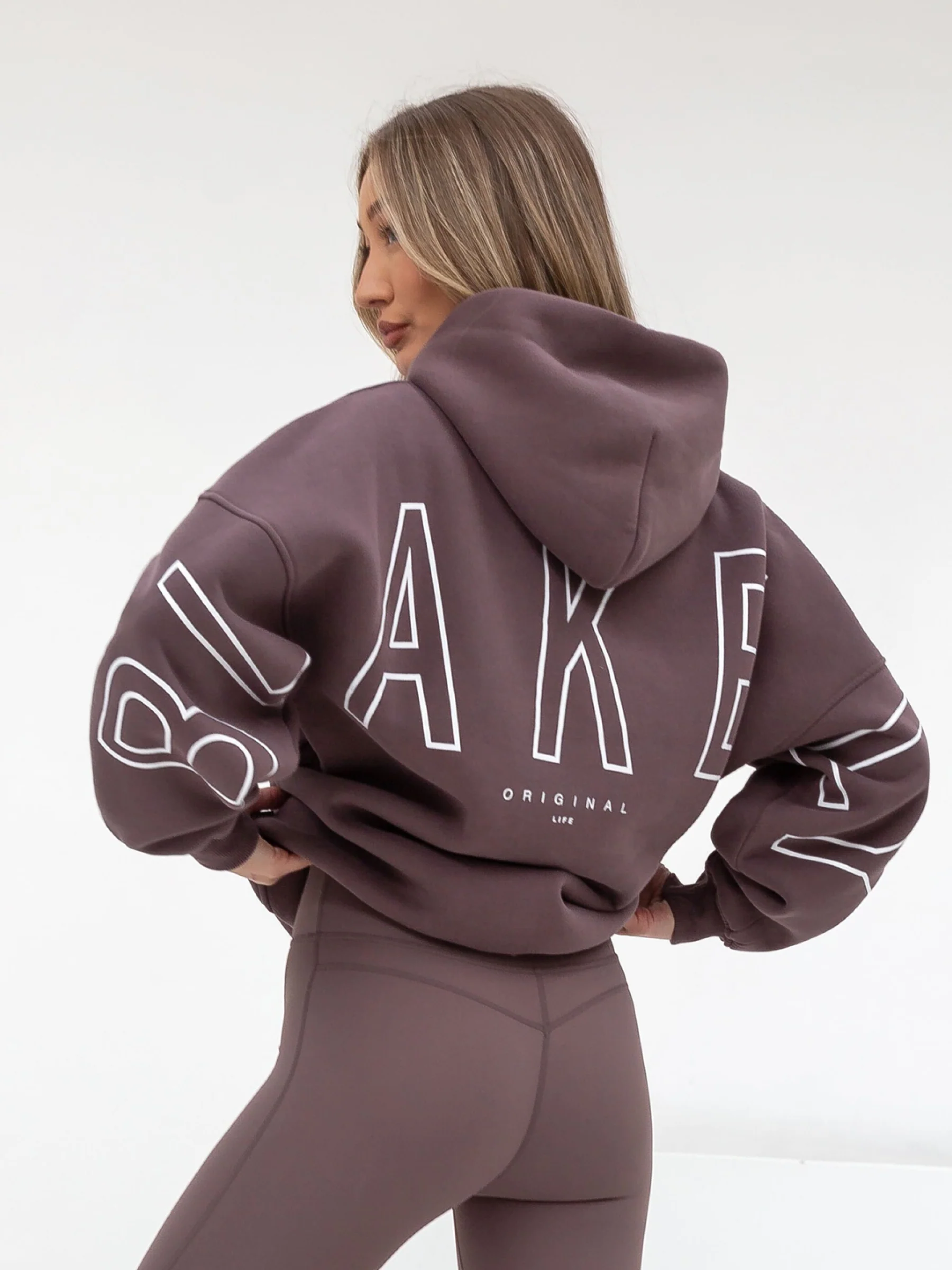 Outline Isabel Oversized Hoodie - Mauve Brown - Prinboxs