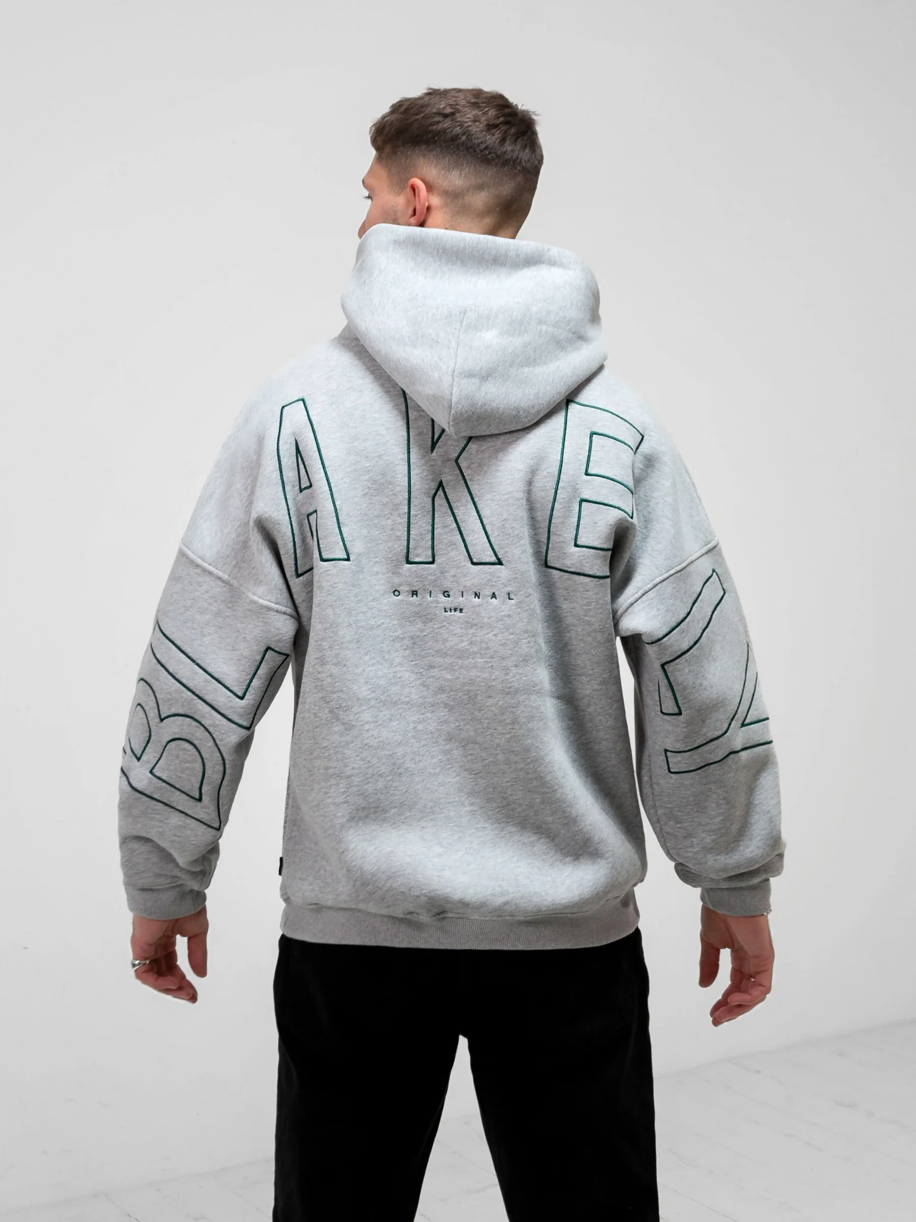 Embroidered Idris Oversized Hoodie - Teal - Prinboxs