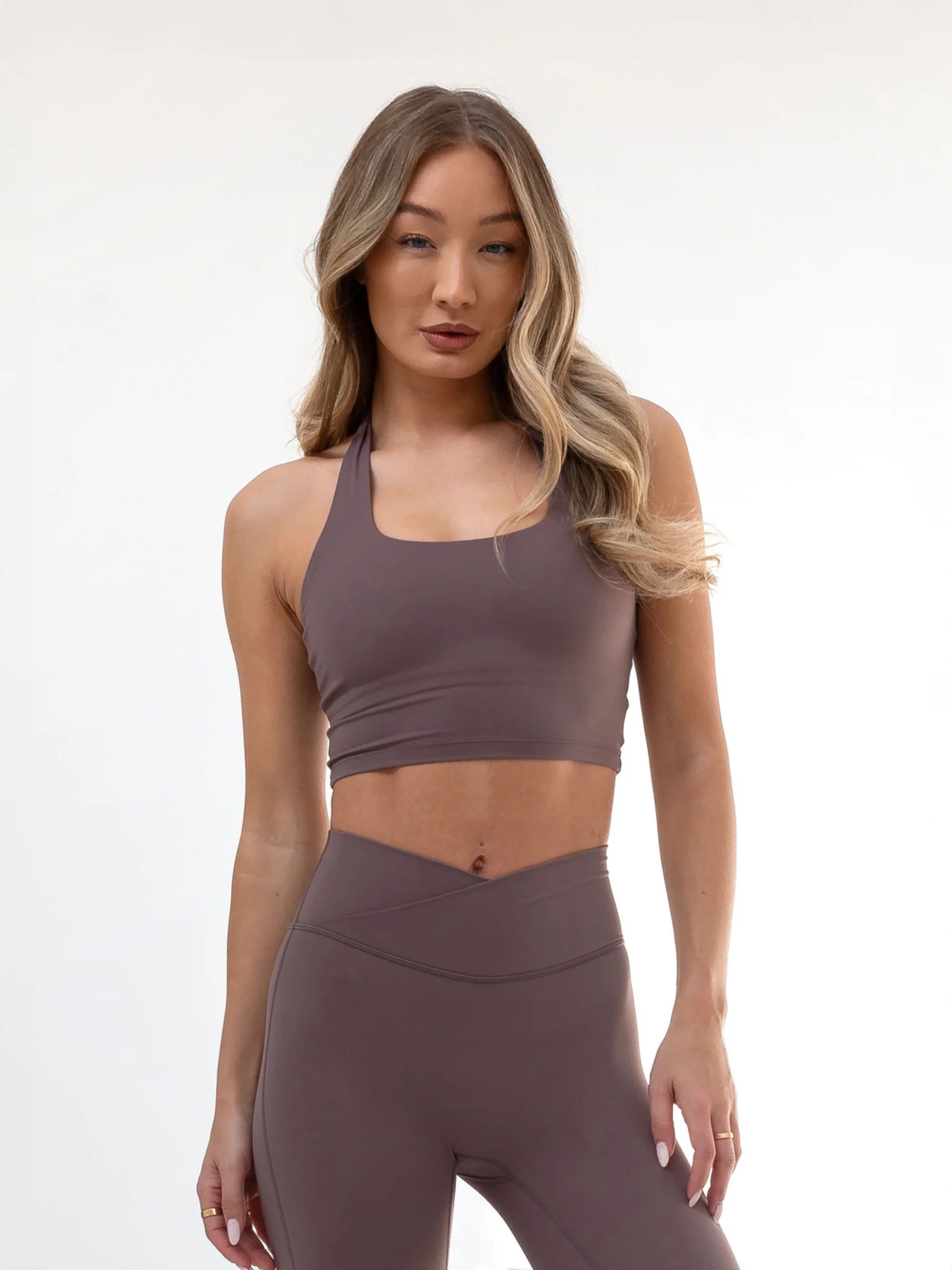 Studio Halter Neck Bra - Mauve Brown - Prinboxs