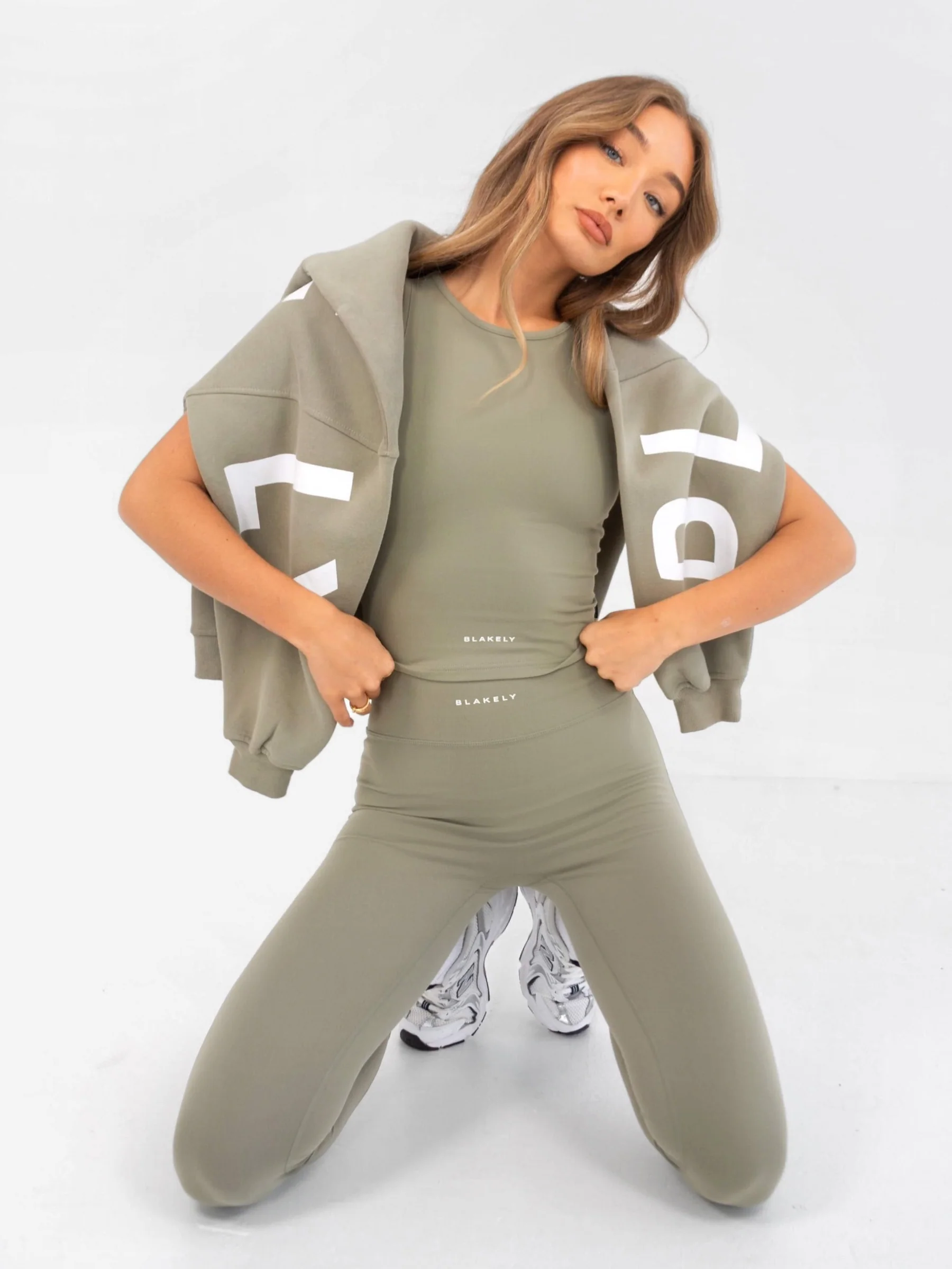 Ultimate Soft Lifestyle Vest & Leggings Set - Olive - Prinboxs