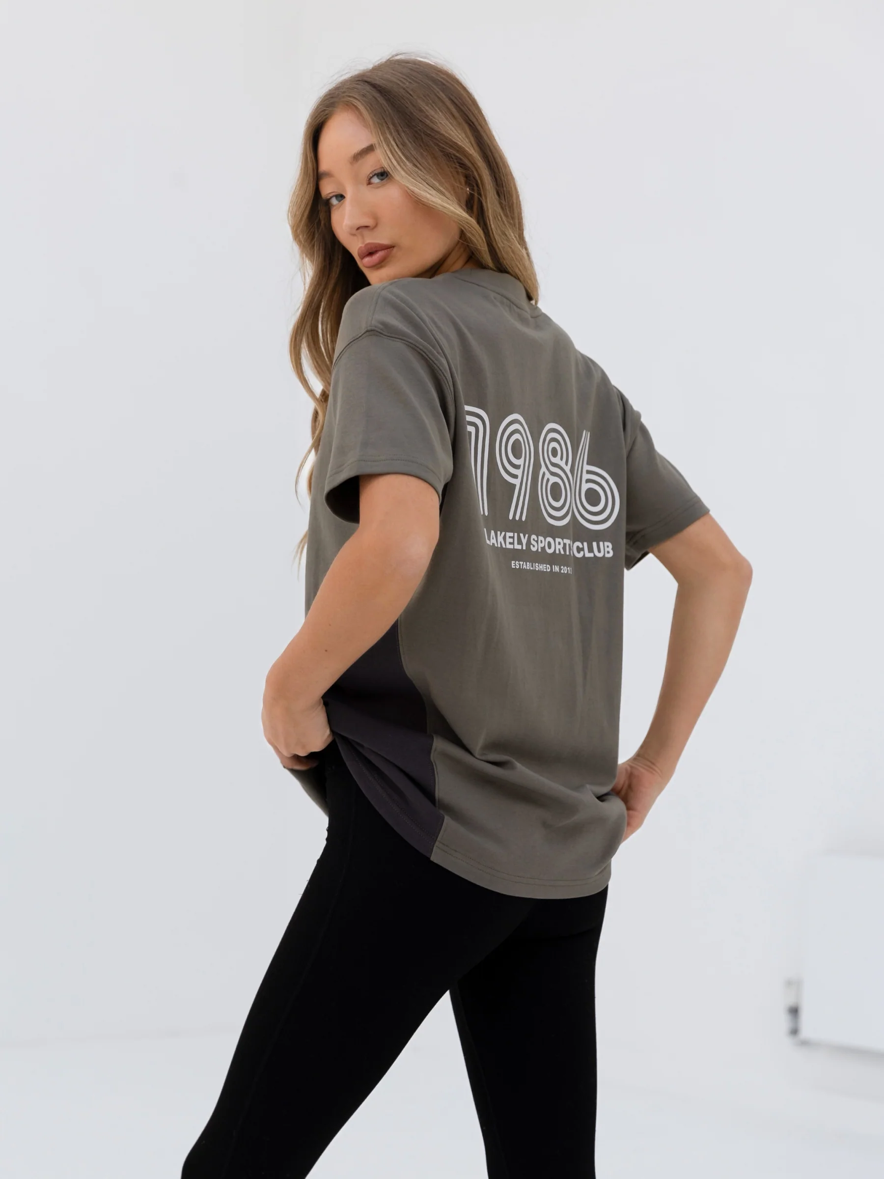 Panel Oversized T-Shirt - Safari Green - Prinboxs