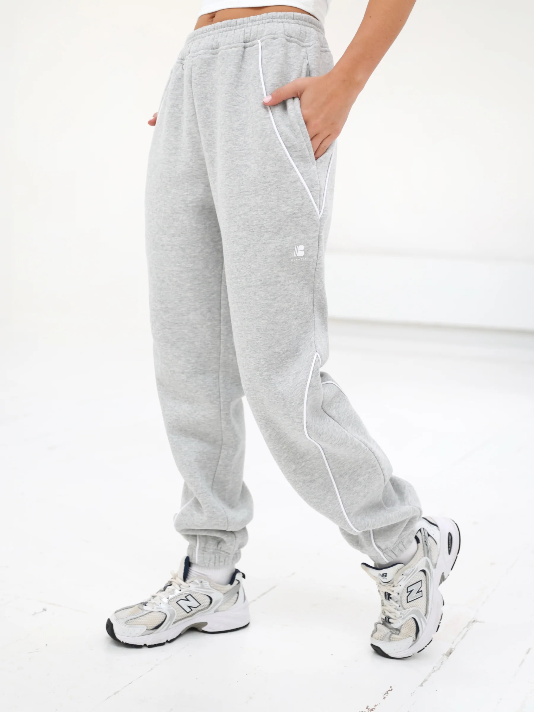 Seam Sweatpants - Marl Grey - Prinboxs