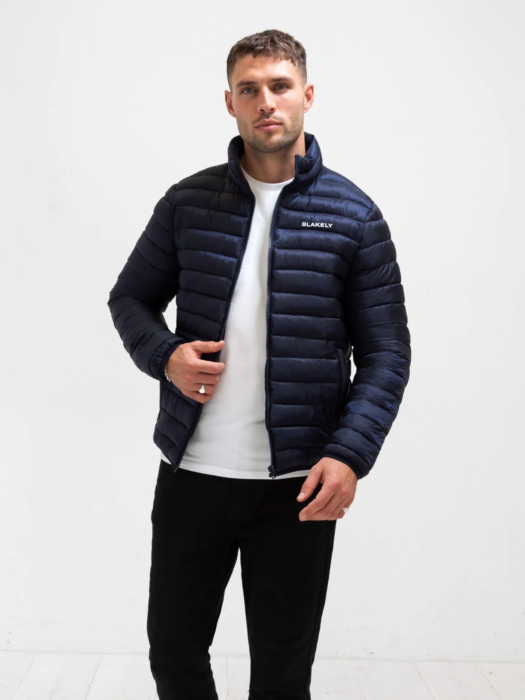 Lucas Lightweight Puffer Jacket - Navy - Prinboxs