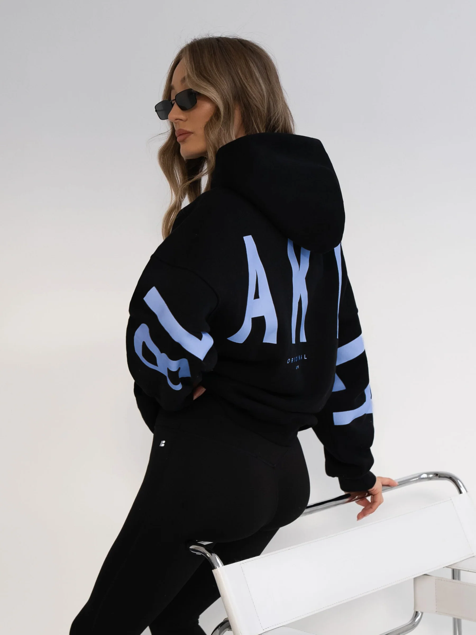 Members Isabel Oversized Hoodie - Black & Blue - Prinboxs