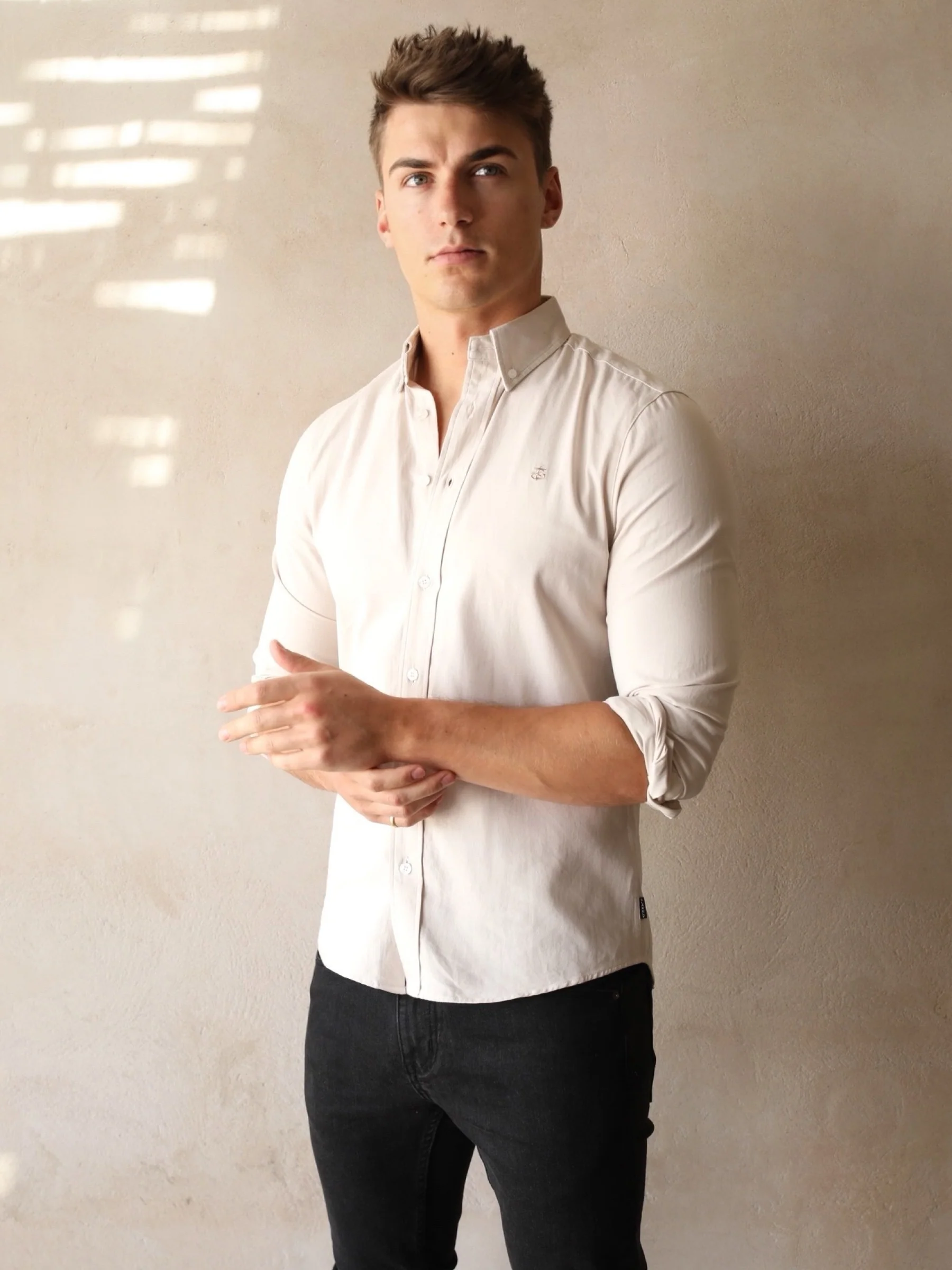 Sedona Slim Fit Shirt - Bone - Prinboxs