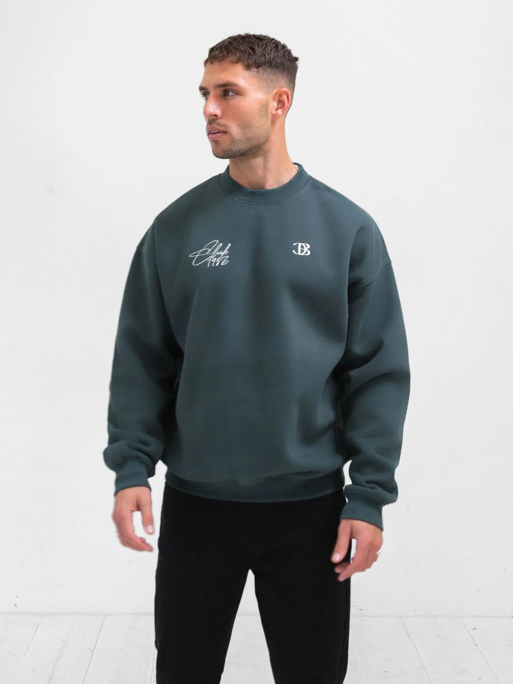 Club Relaxed Jumper - Teal Green - Prinboxs