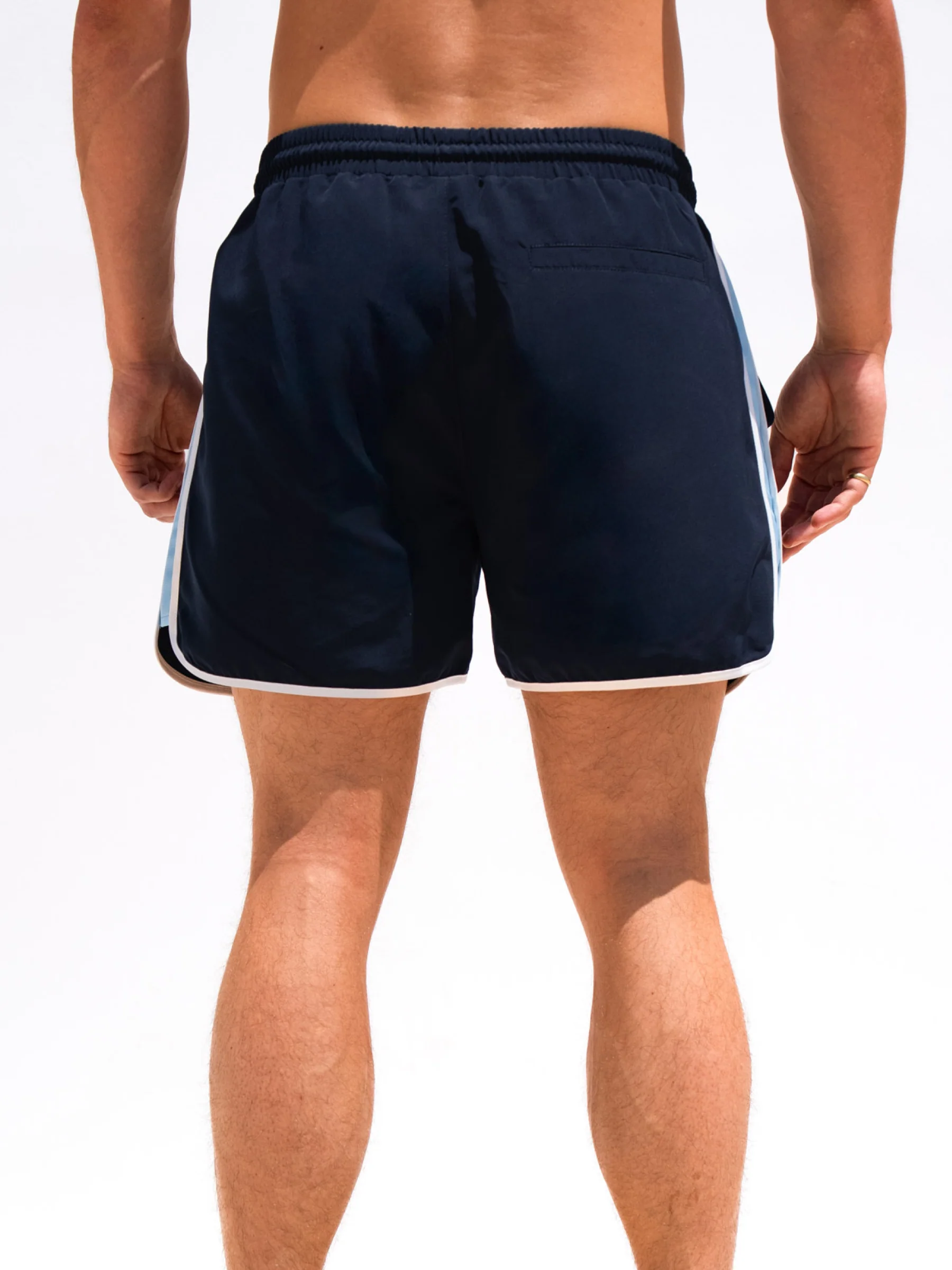Panel Swim Shorts - Dark Navy - Prinboxs