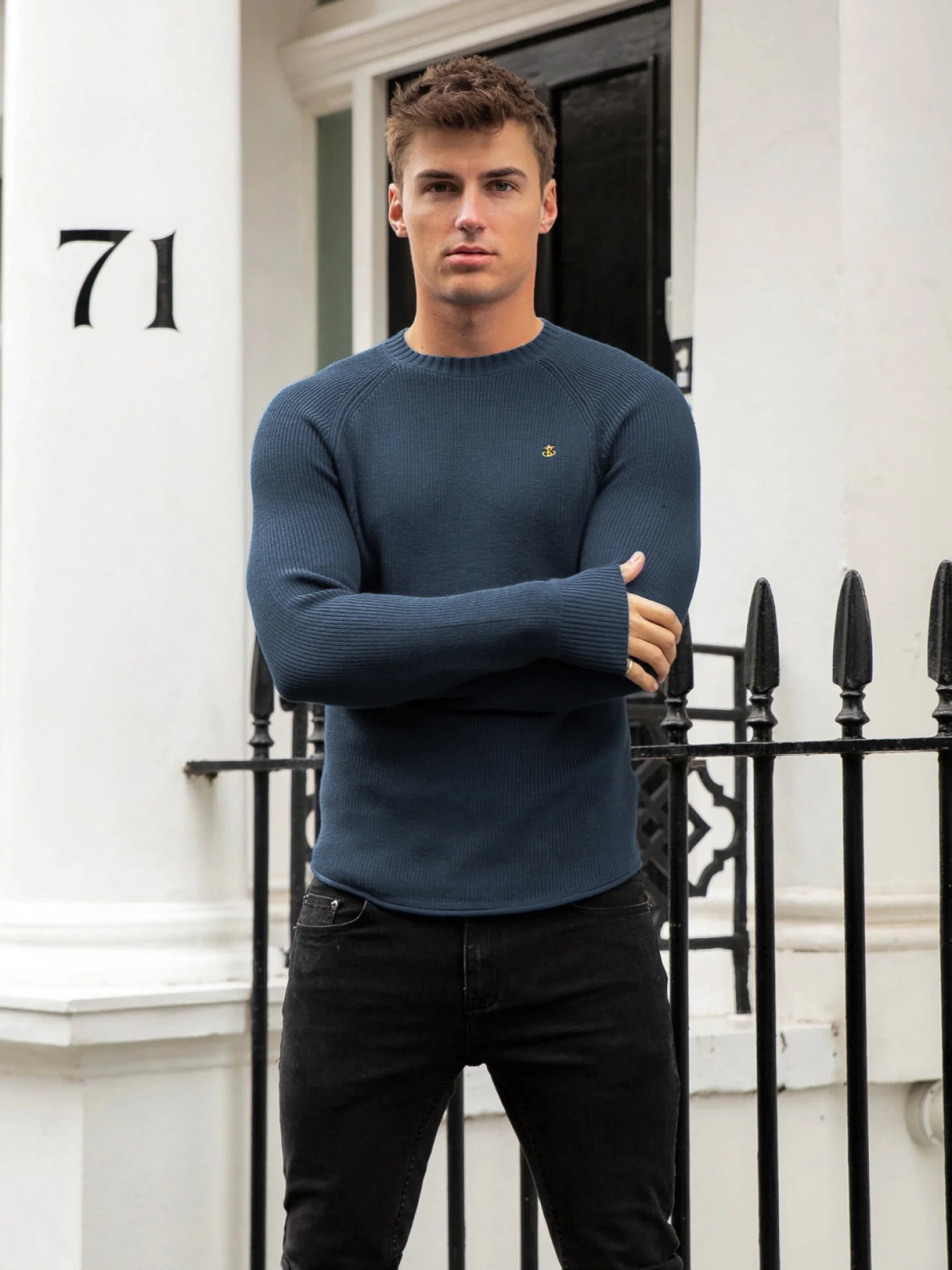 Olton Knit Jumper - Royal Blue - Prinboxs