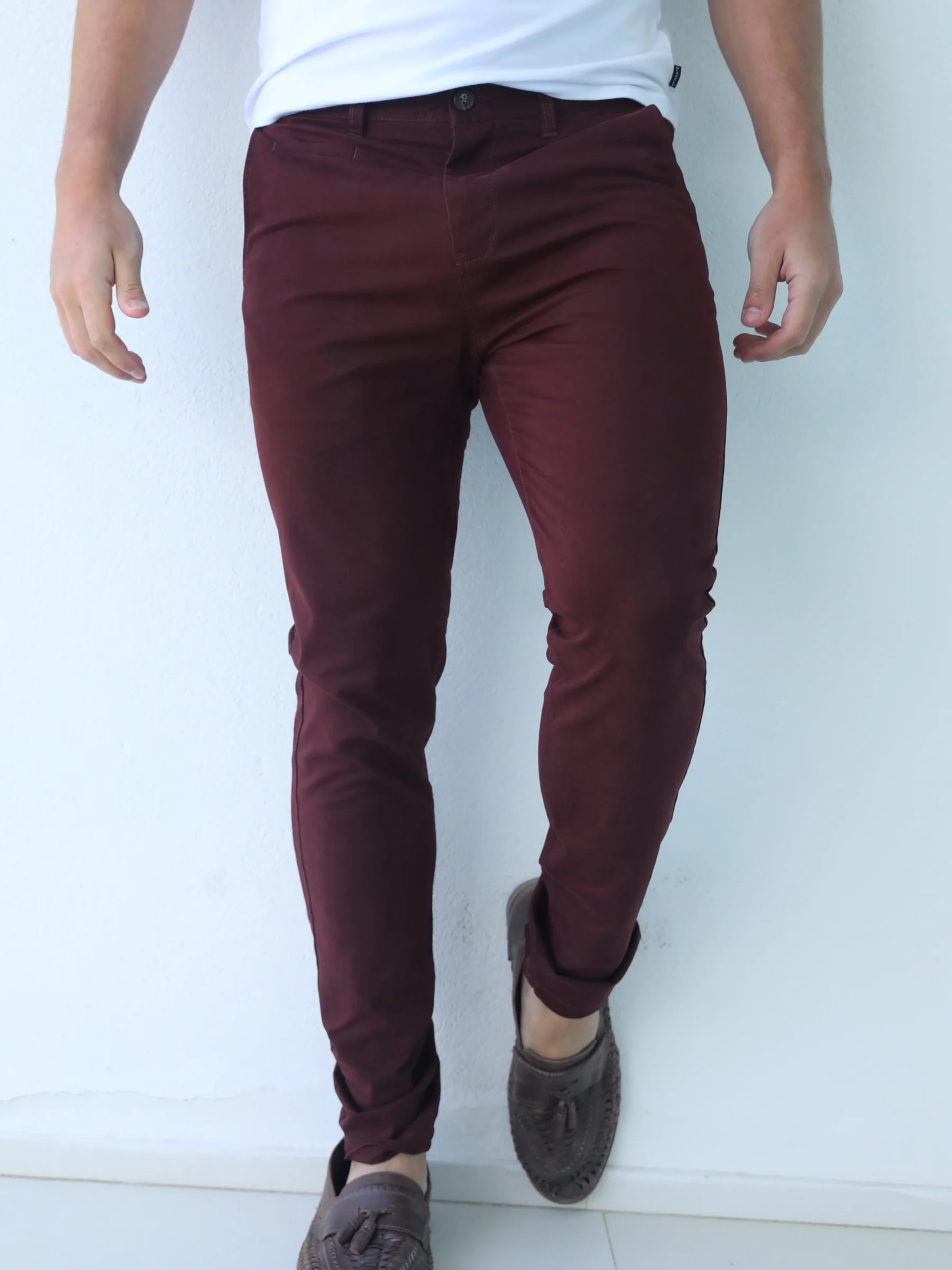 Stretch Chinos - Burgundy - Prinboxs