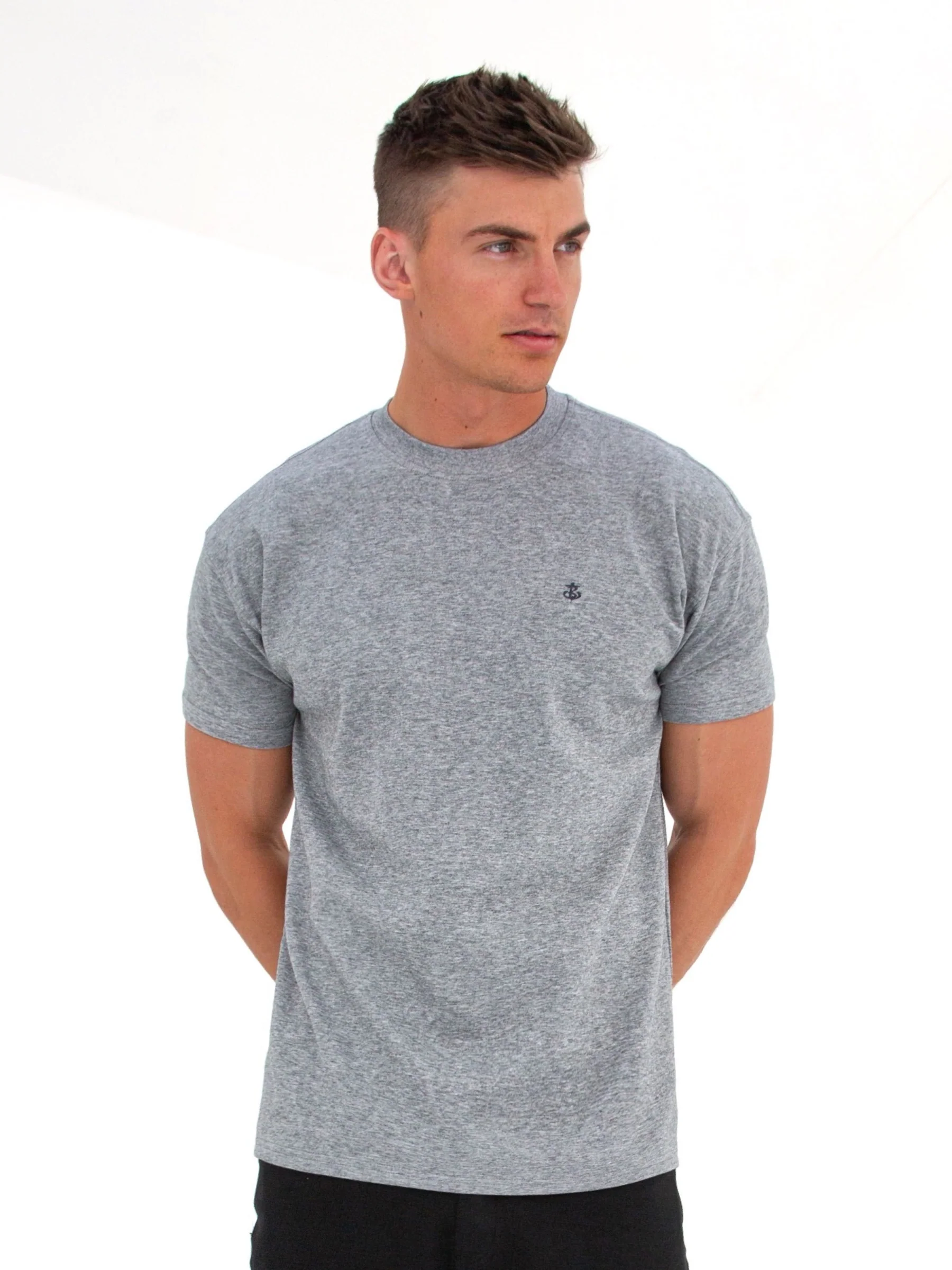 Anchor Relaxed T-Shirt - Marl Grey - Prinboxs