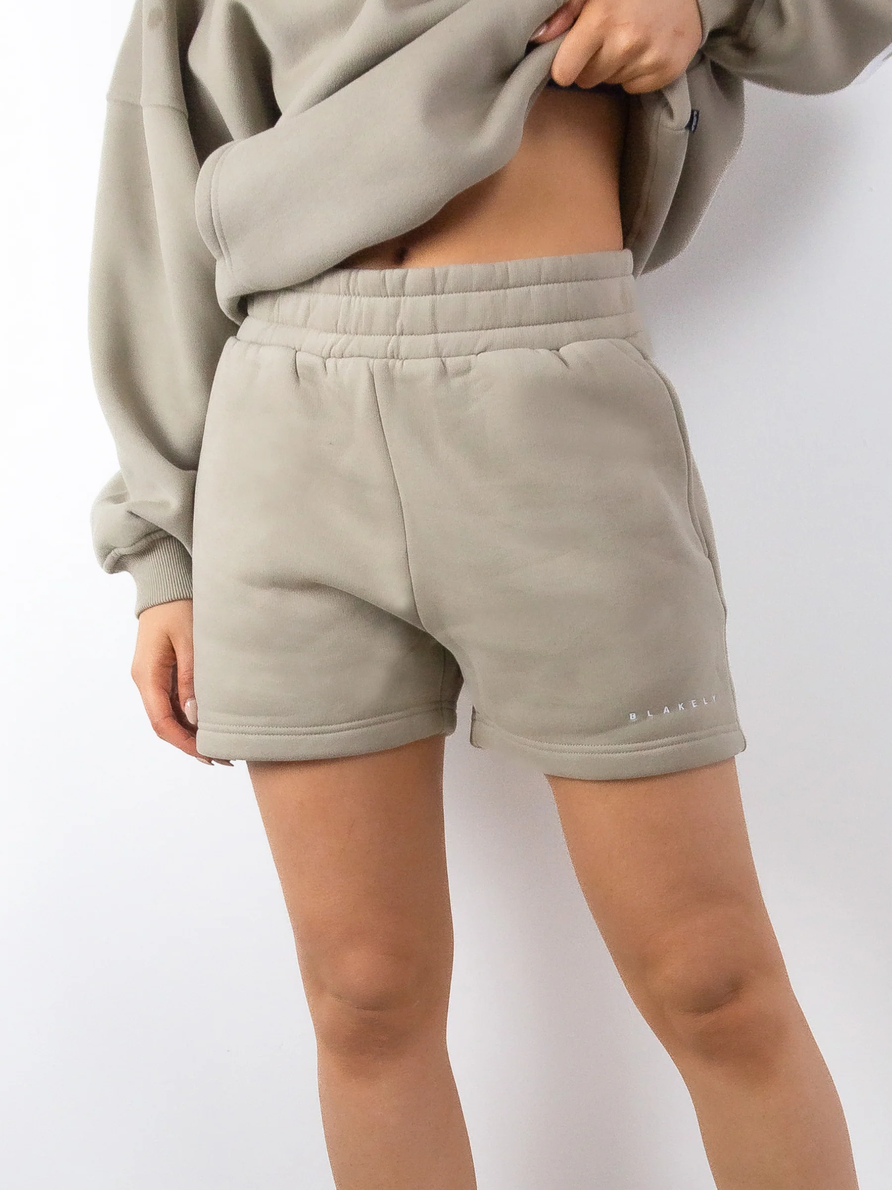 Isabel Jogger Shorts - Beige - Prinboxs