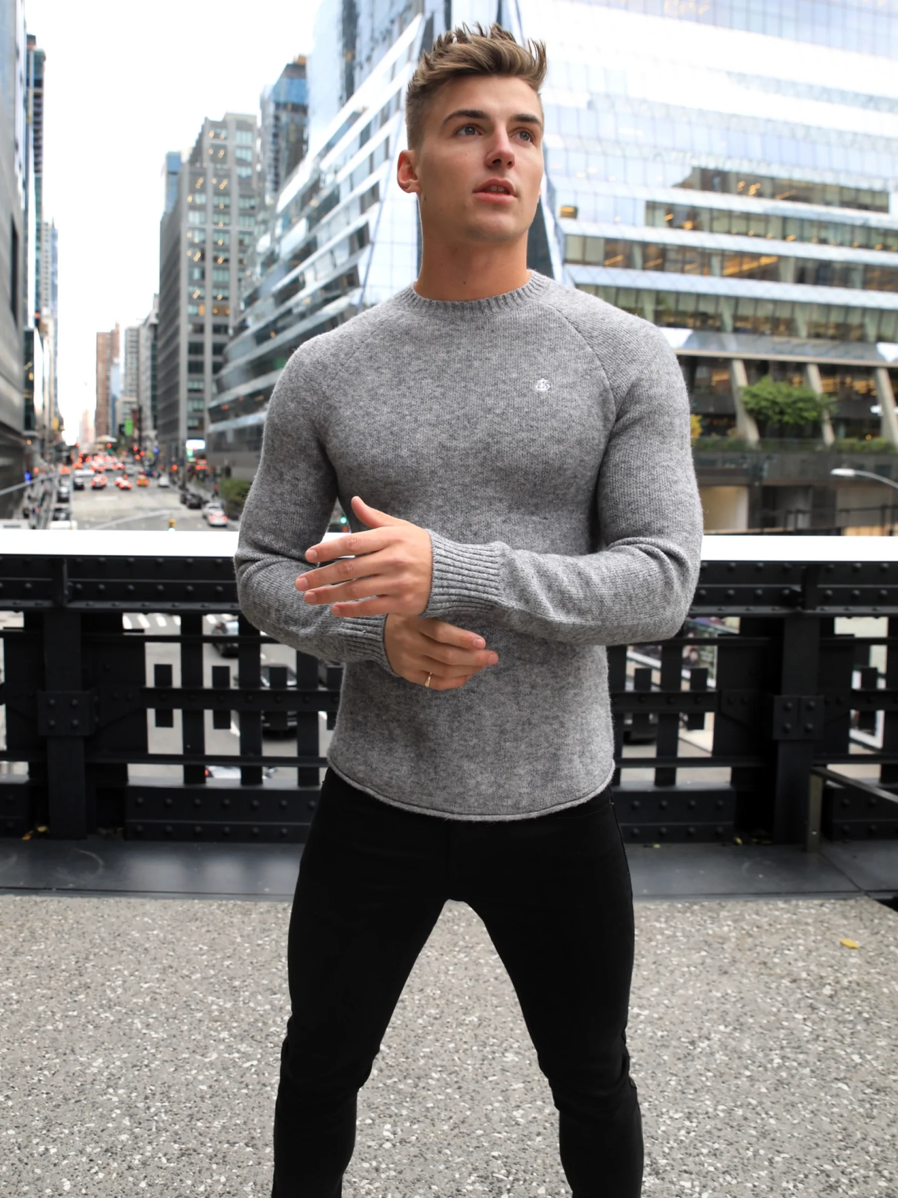 Yardley Knit Jumper - Grey - Prinboxs