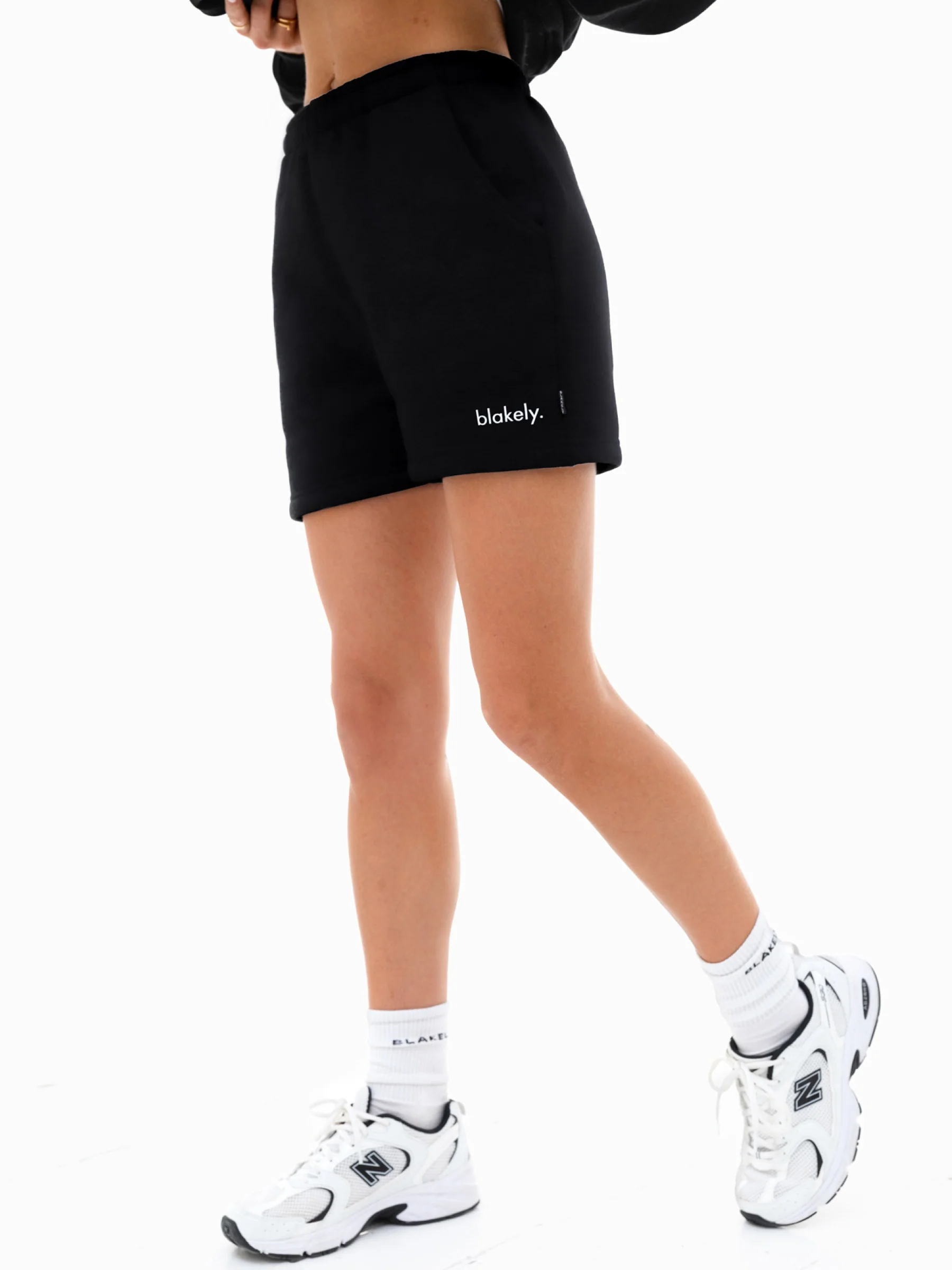 Blakely Logo Jogger Shorts - Black - Prinboxs
