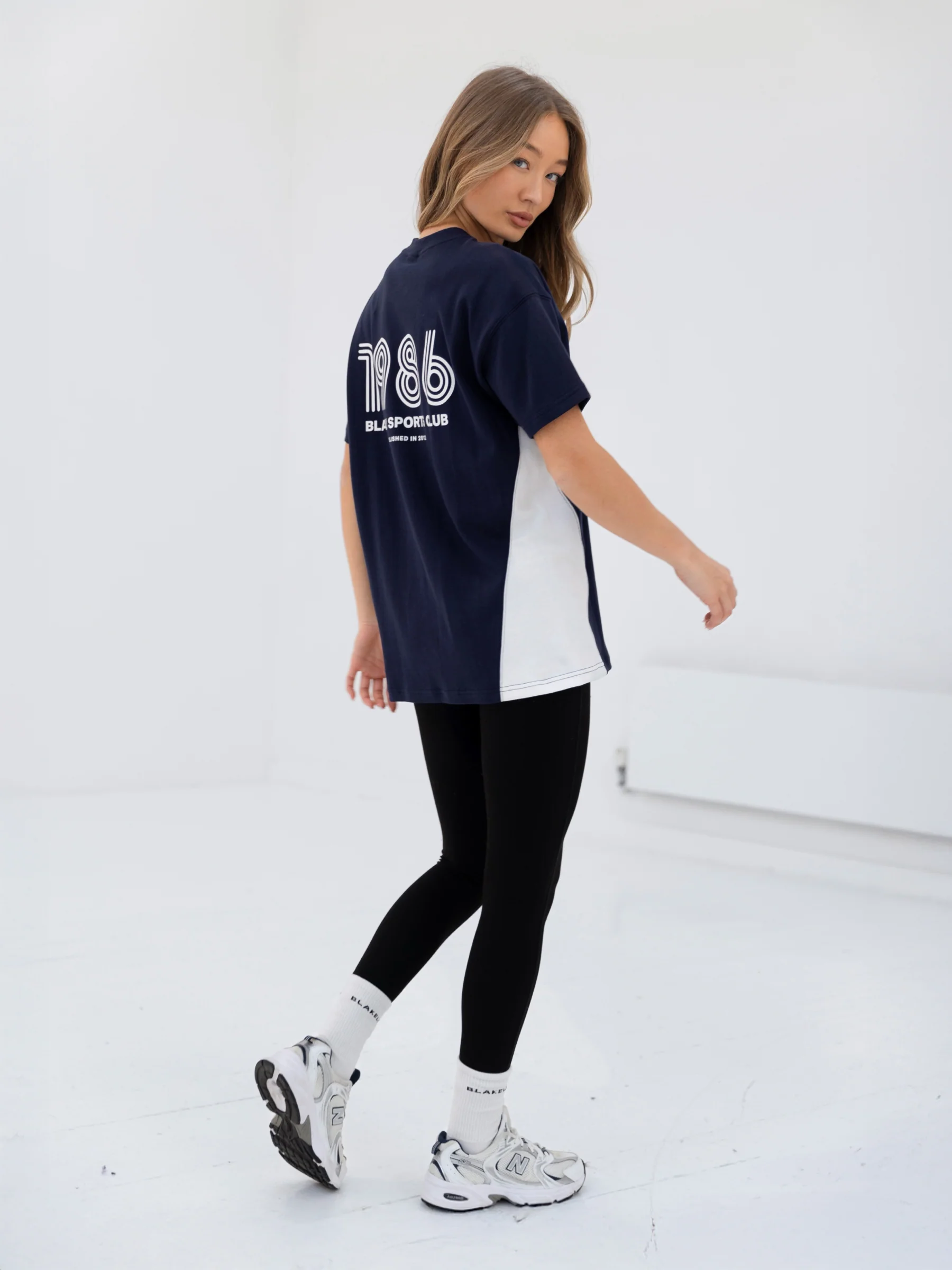 Panel Oversized T-Shirt - True Navy - Prinboxs
