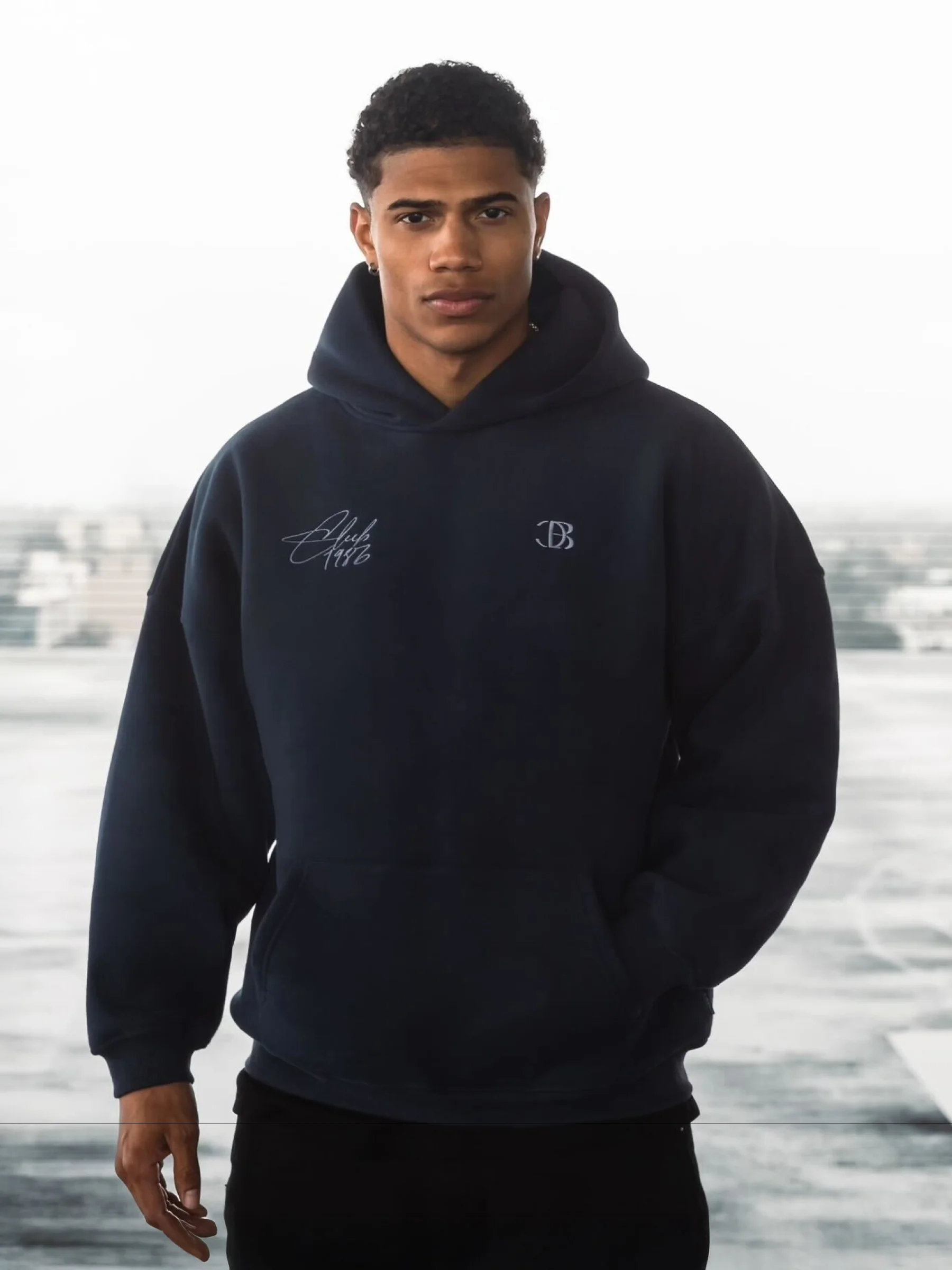 Club Relaxed Hoodie - Navy - Prinboxs