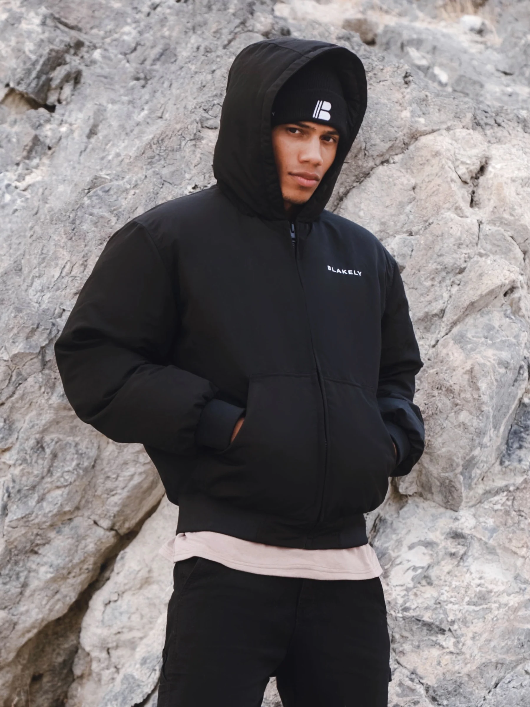 Layton Hooded Jacket - Black - Prinboxs