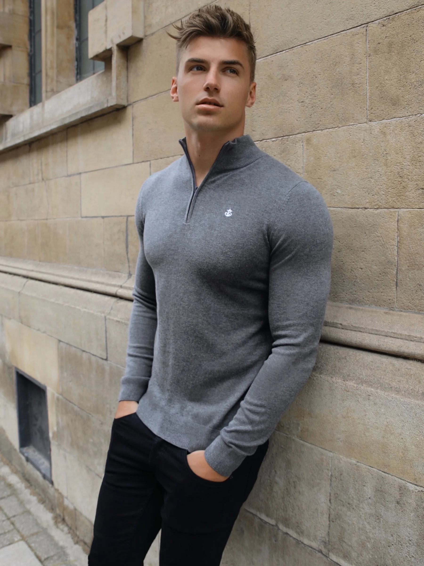 Oxbridge Jumper - Charcoal - Prinboxs