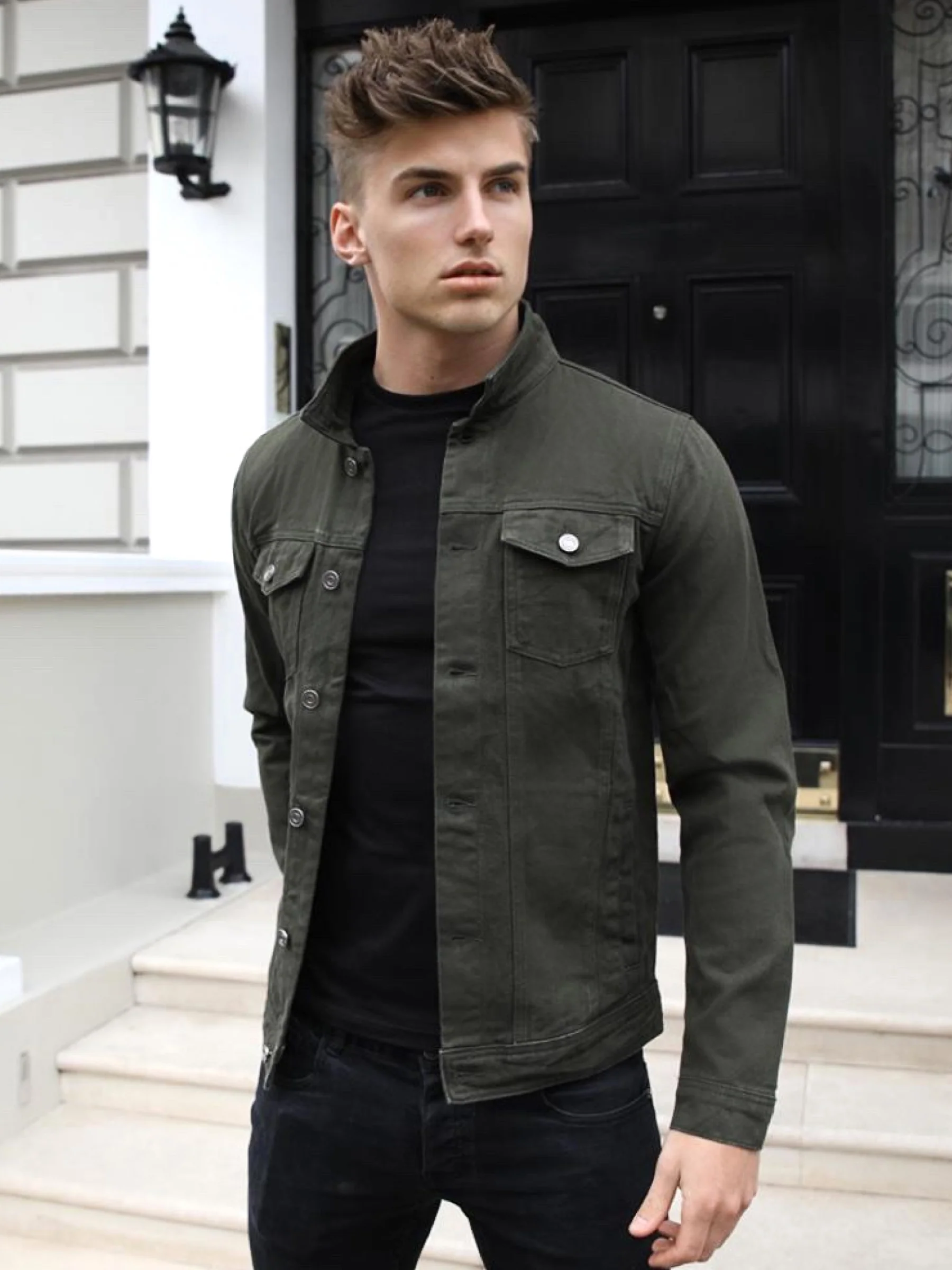 Alberta Denim Jacket - Khaki Green - Prinboxs