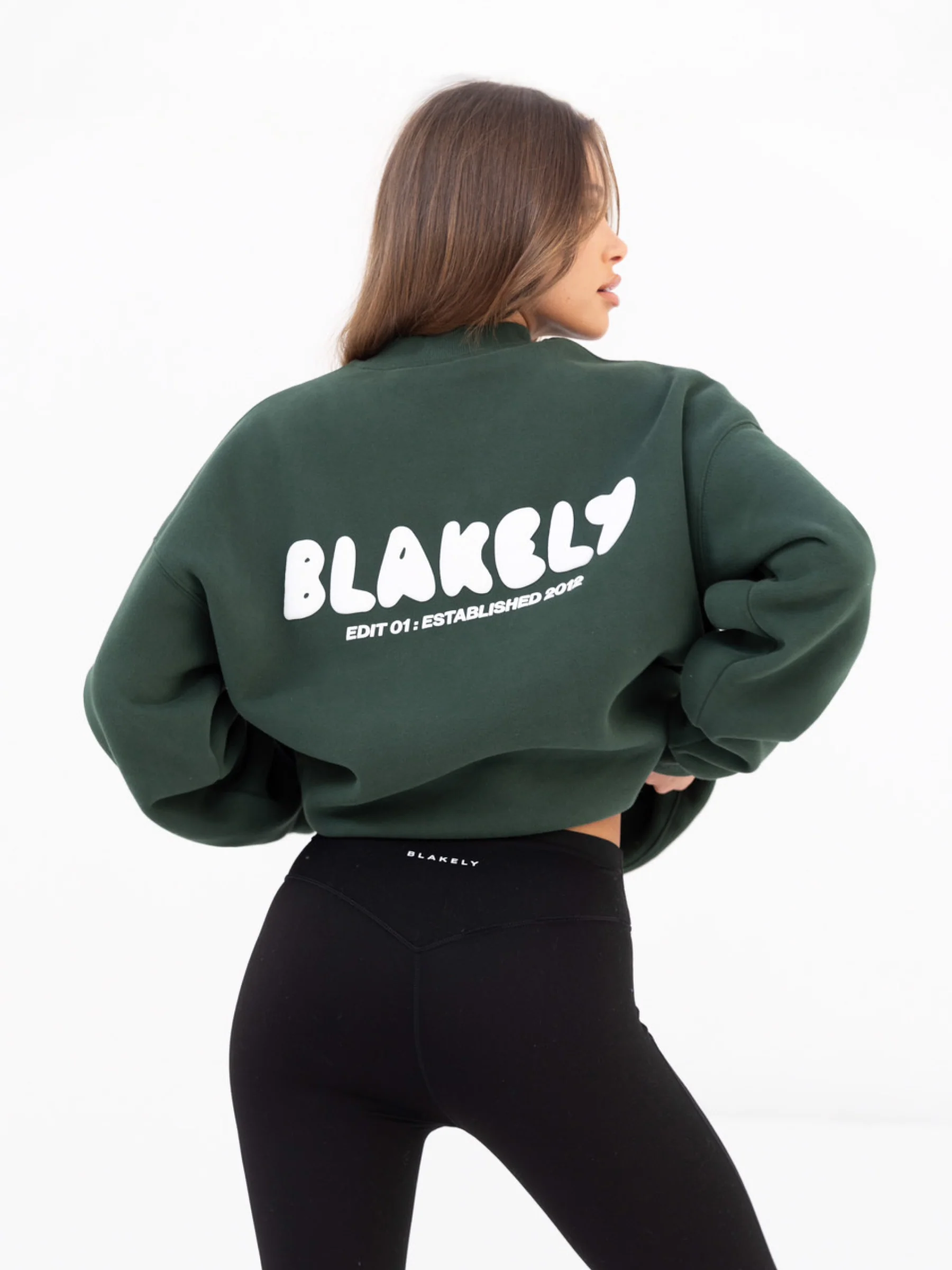 Cloud Print Oversized Jumper - Forest Green - Prinboxs