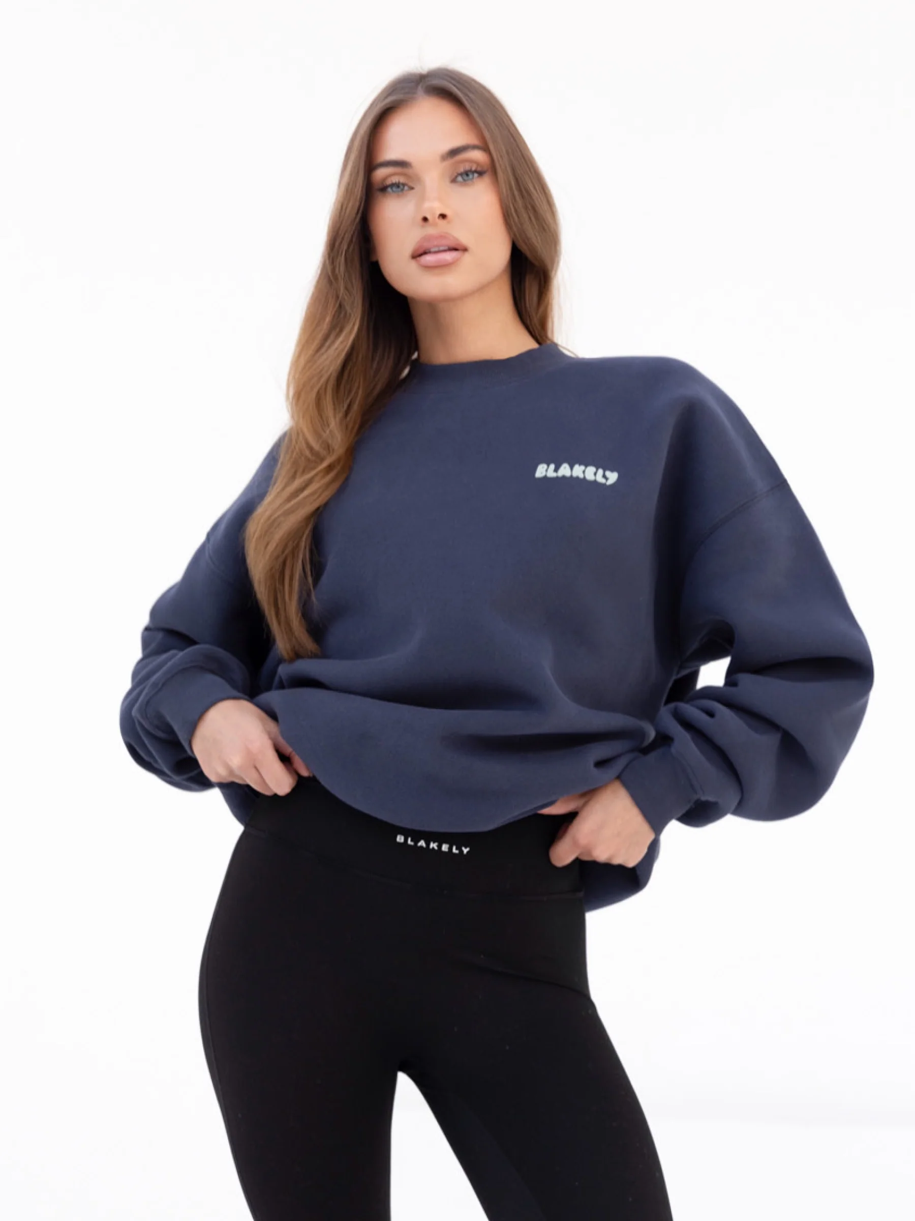 Cloud Print Oversized Jumper - True Navy - Prinboxs