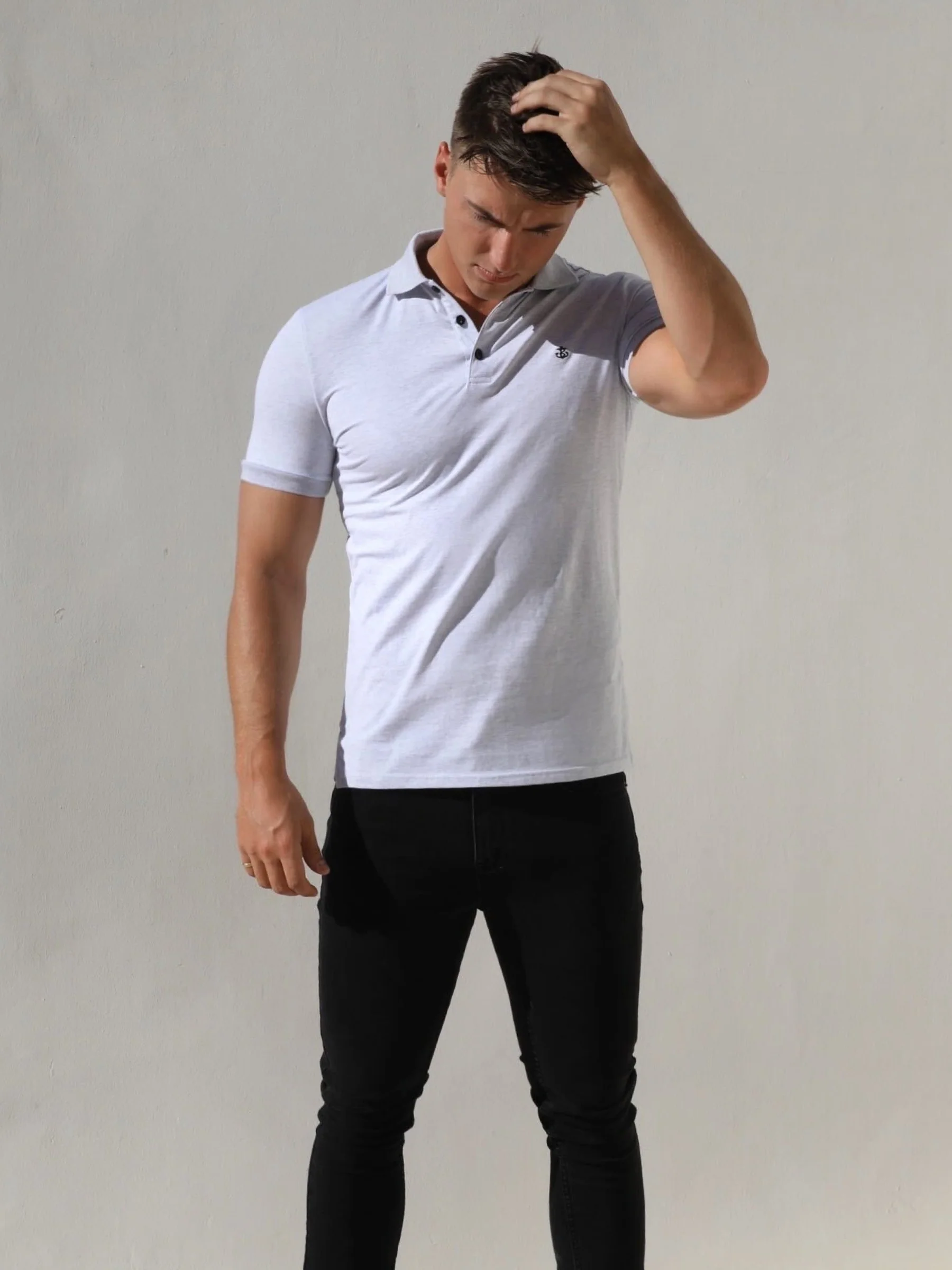 Burton Marl Polo Shirt - Marl White - Prinboxs