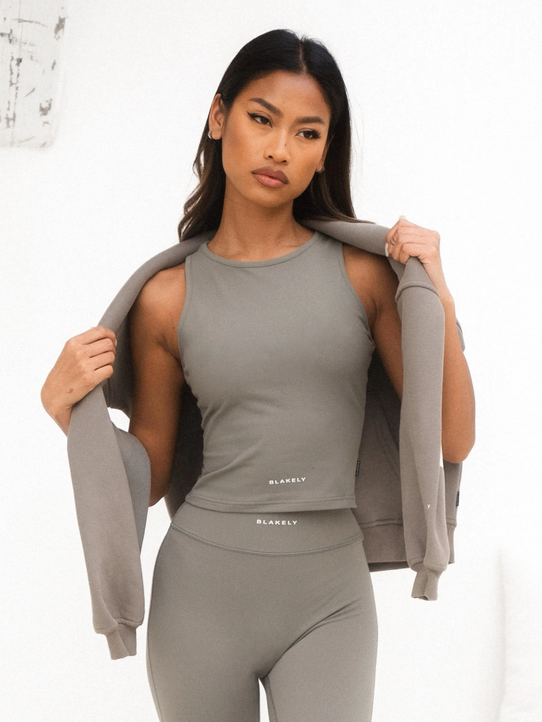 Ultimate Soft Lifestyle Vest & Leggings Set - Safari Green - Prinboxs