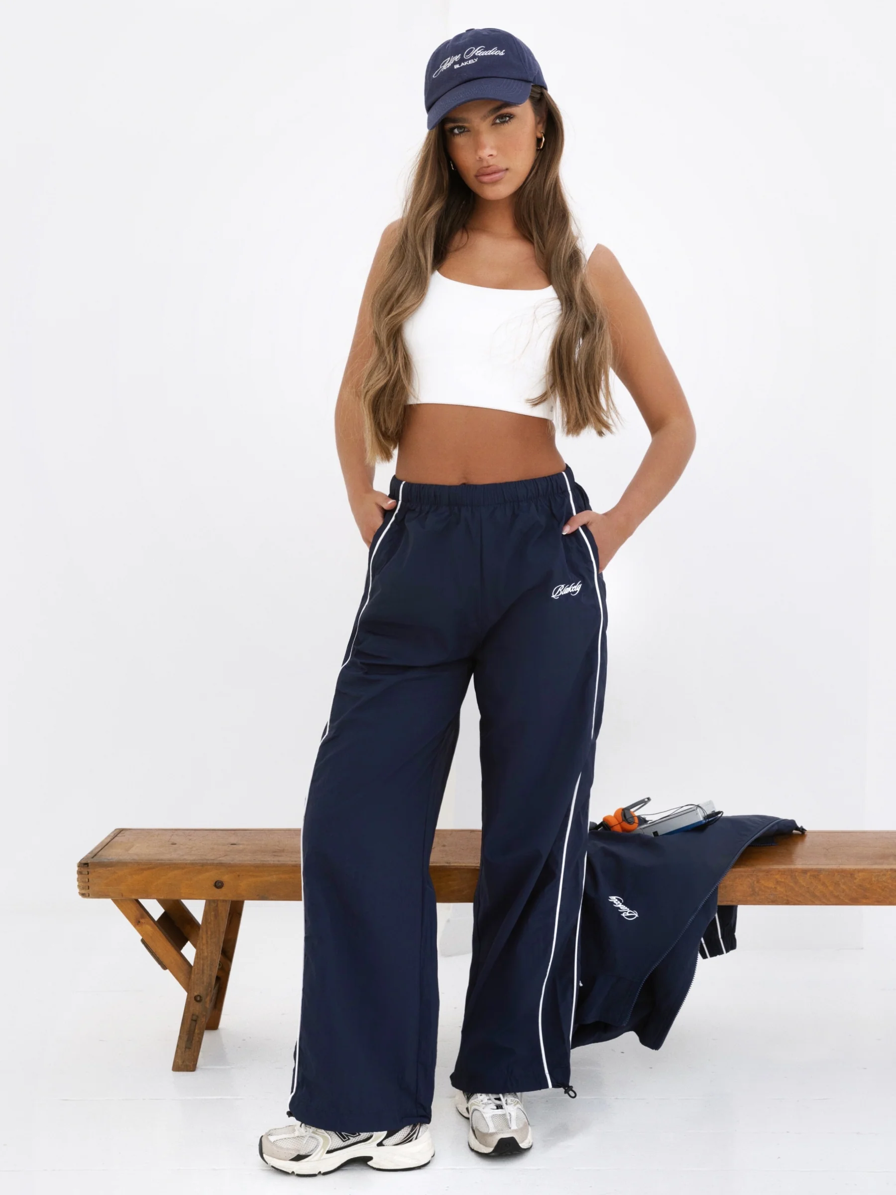 Off Duty Parachute Trousers - Navy - Prinboxs